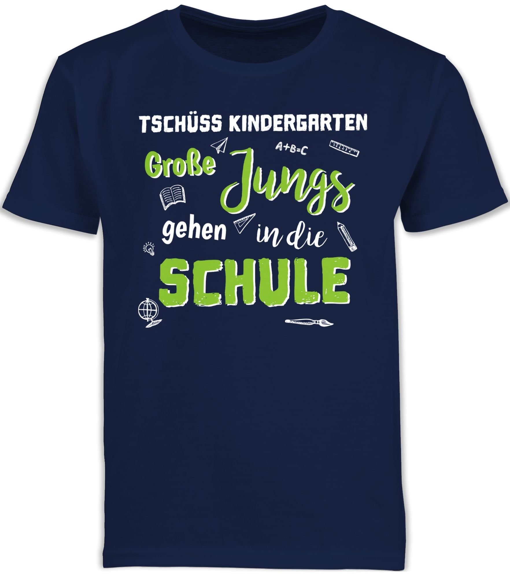 Shirtracer T-Shirt Tschüss Kindergarten Große Jungs gehen in die Schule Einschulung Junge Schulanfang Geschenke