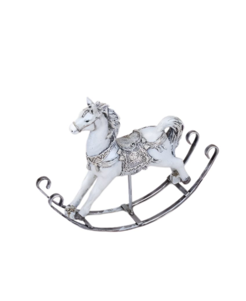 formano Weihnachtsfigur Schaukelpferd Deko weiß silber Nostalgie Winterzeit günstig online kaufen