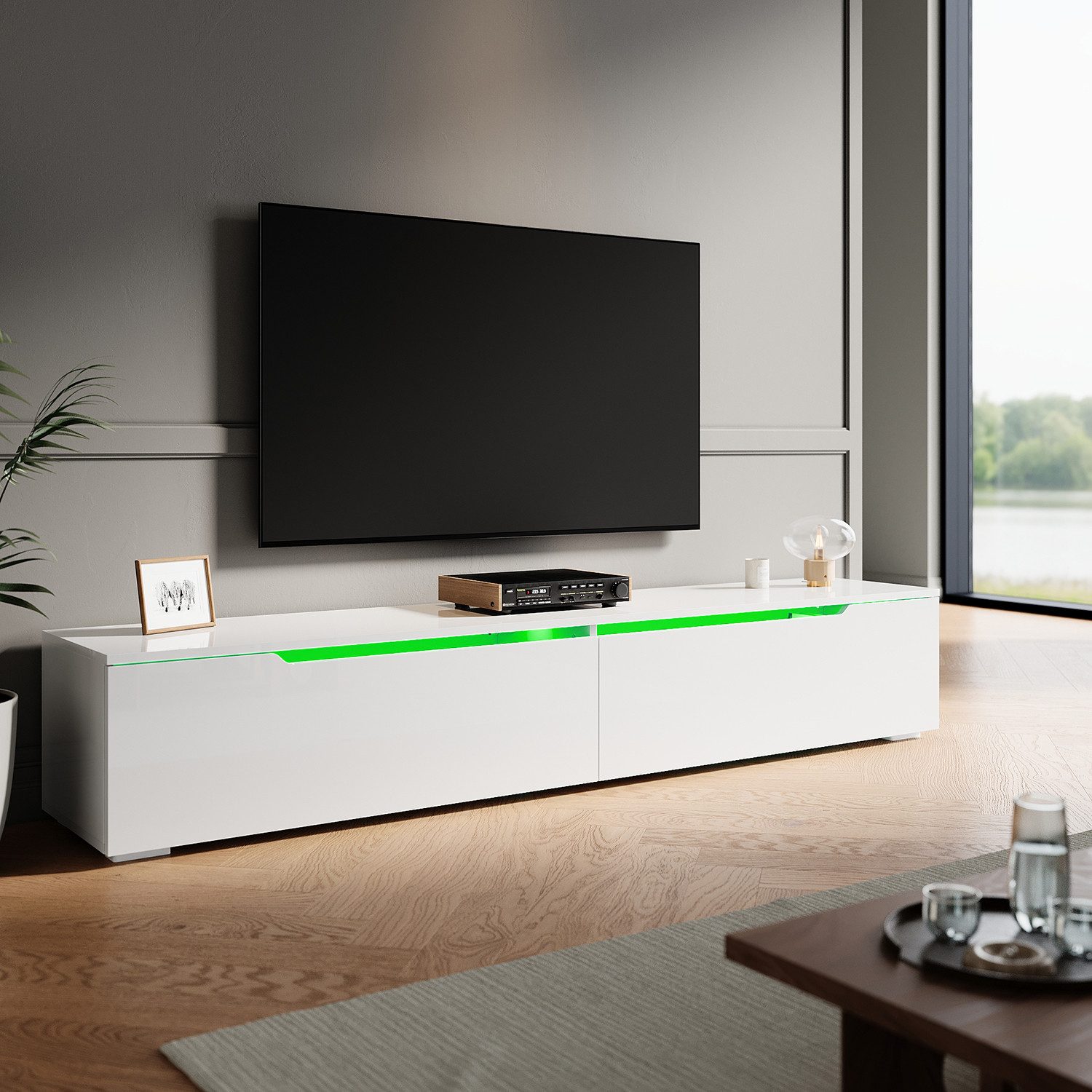 SONNI Lowboard Lowboard 180 cm TV-Schrank TV-Board, stehend und hängend, sideboards
