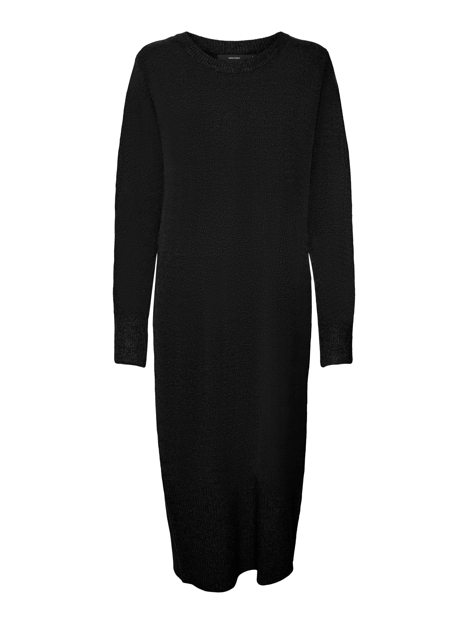 VMPLAZA Strickkleid Detail:SOLID Moda BOO Vero LS GA O-NECK DRESS CALF Black