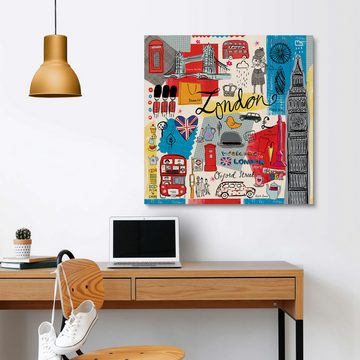 Posterlounge Holzbild Farida Zaman, Global Travel – London, Wohnzimmer Illustration