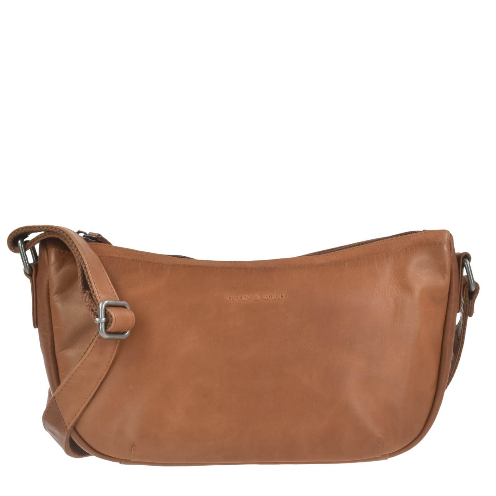 Greenburry Umhängetasche "Fiorentina" Leder Crossbody Half Moon Bag Tasche Damen, Hauptfach 32x18cm, Gurt max. ca 150 cm