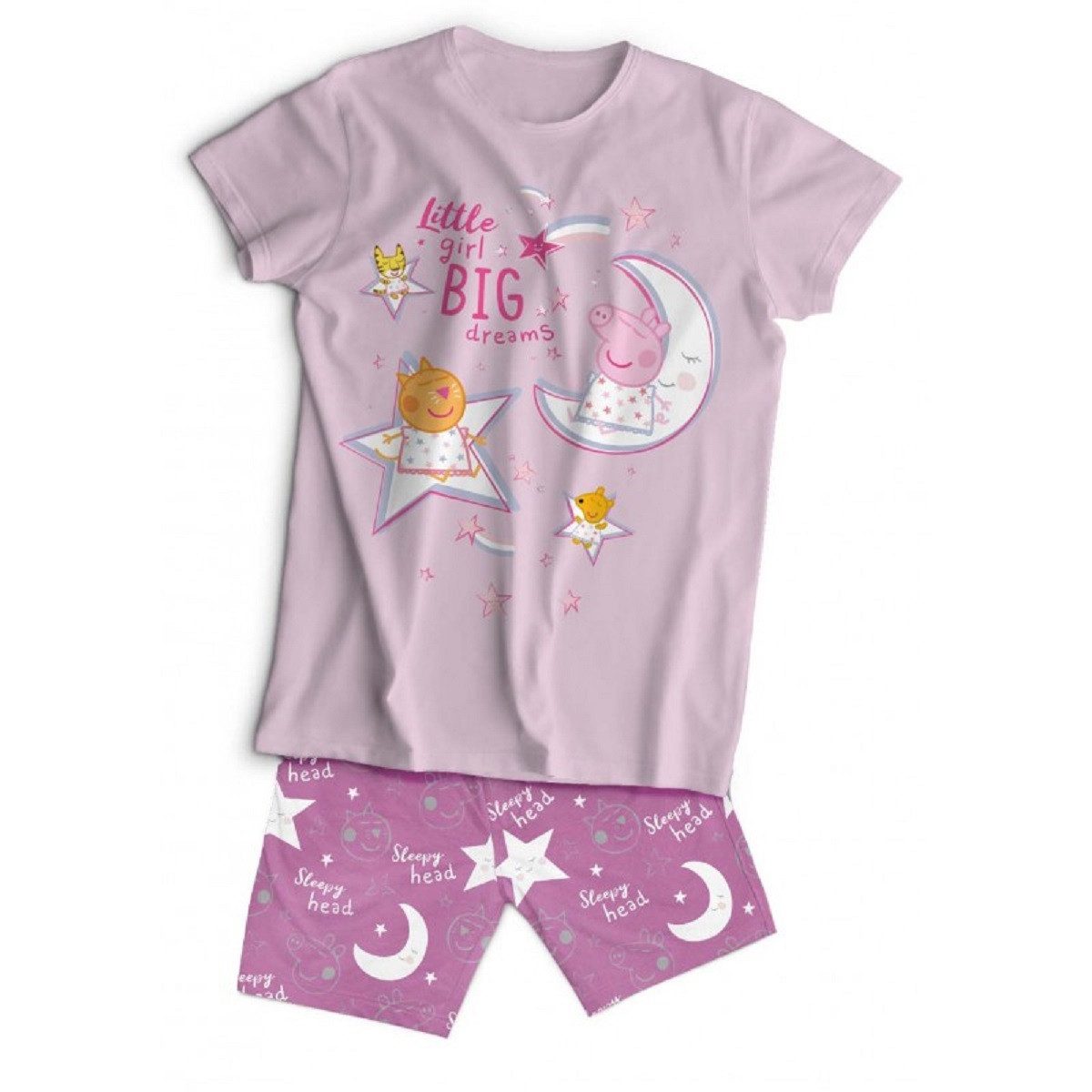 Peppa Pig Schlafanzug Kinder Schlafset Kurzarm Baumwolle Sommer Pyjama Set 2 Teilig (2 tlg)