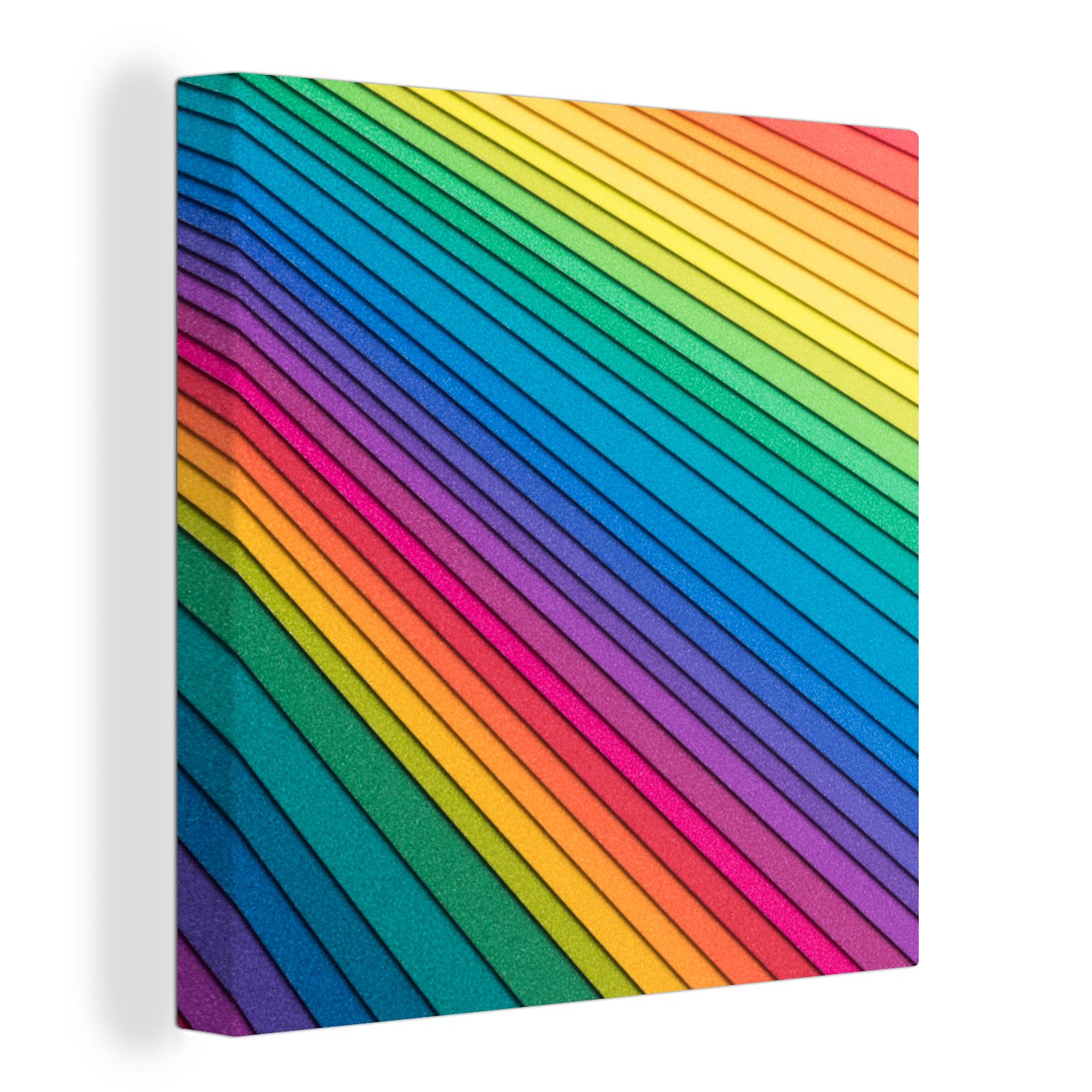 Papier, OneMillionCanvasses® Leinwandbild Leinwand Wohnzimmer Schlafzimmer St), Regenbogenfarbenes Bilder für (1