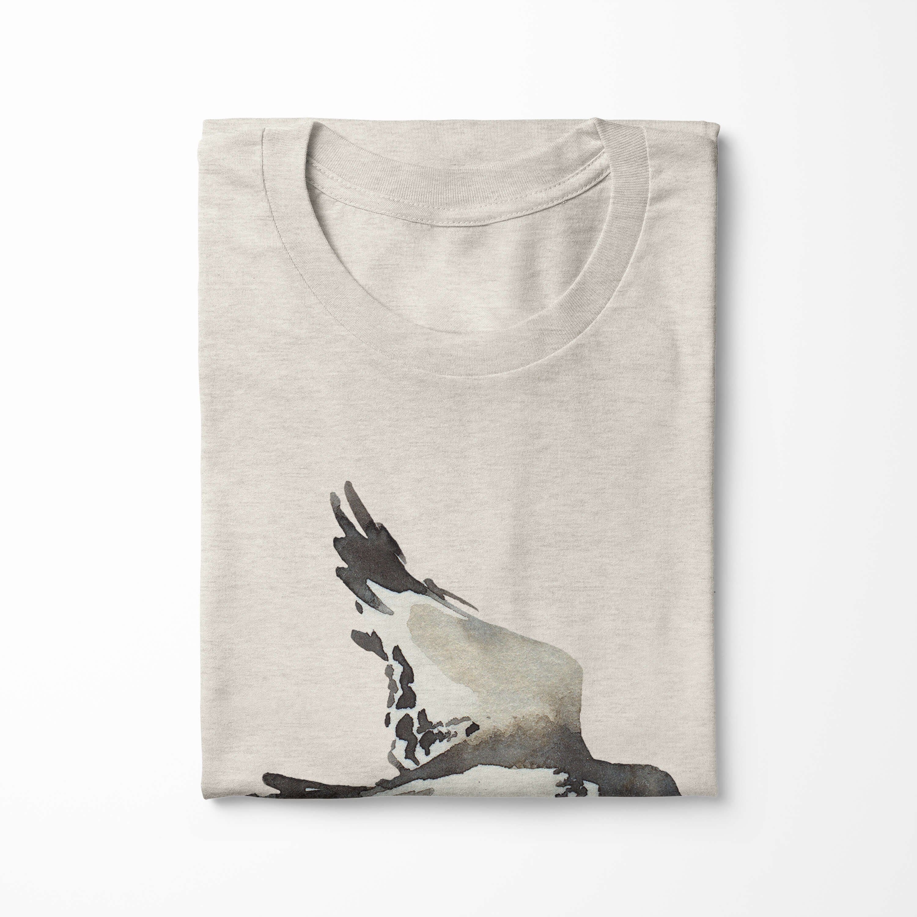 Sinus Art T-Shirt Ökomode Taube Shirt Organic Farbe T-Shirt Herren (1-tlg) Aquarell Motiv Bio-Baumwolle Nachhaltig