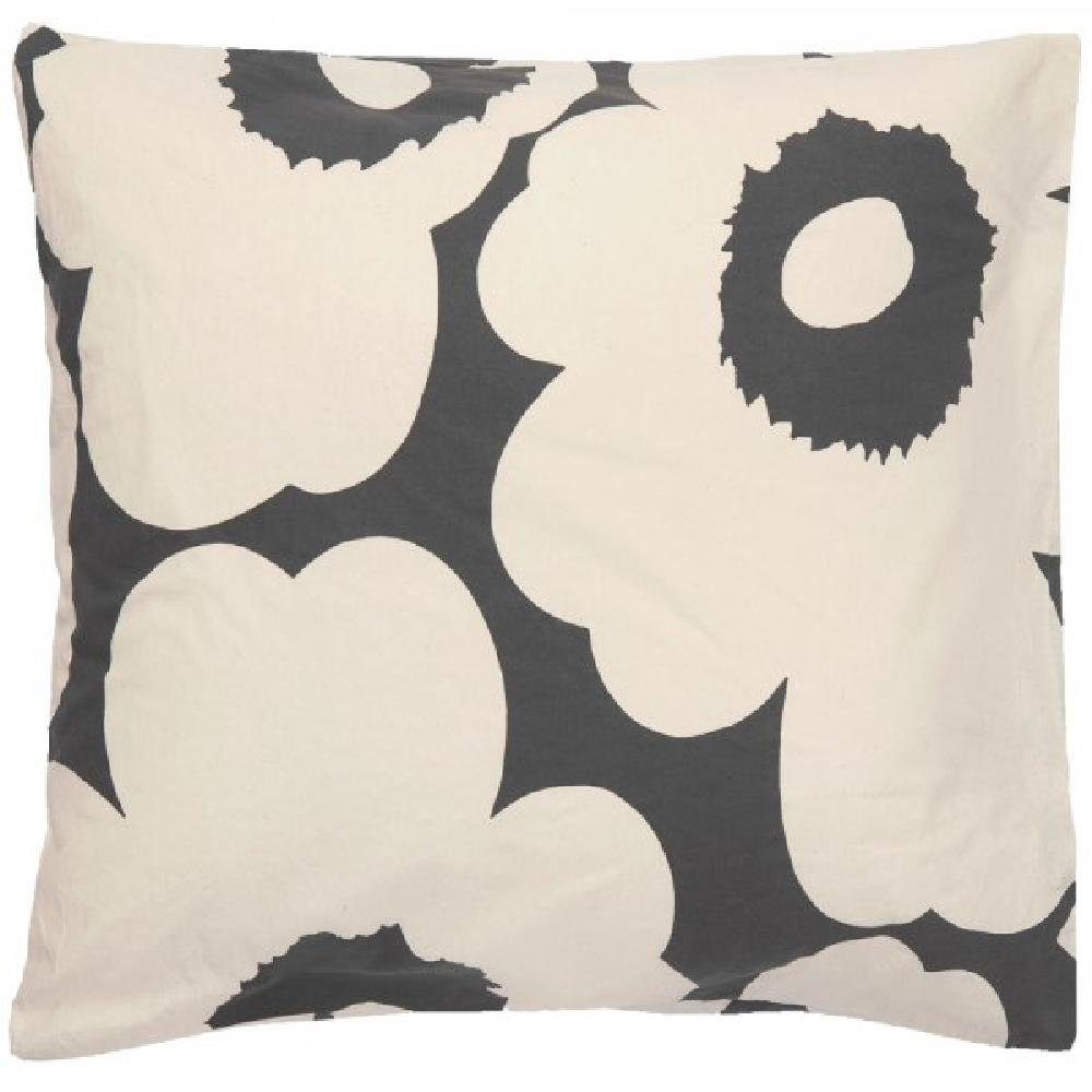 Marimekko Bettwäsche Kopfkissenbezug Unikko Charcoal-Off White (80x80cm) günstig online kaufen