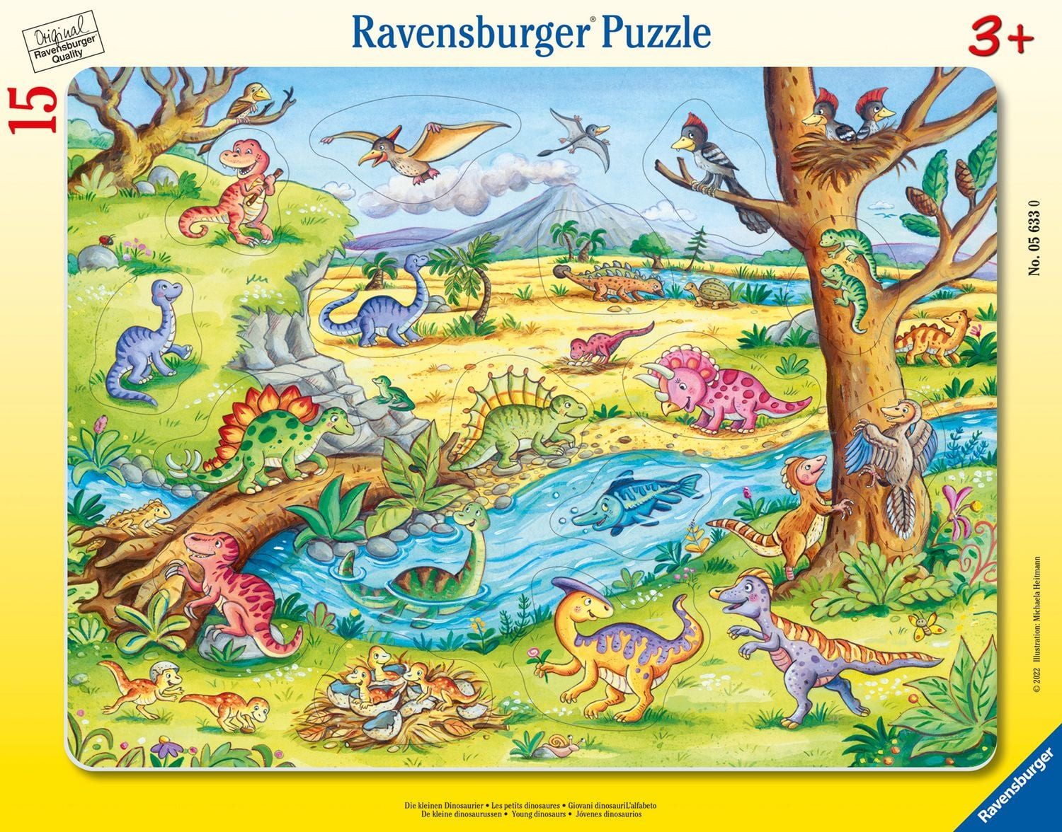 Ravensburger Verlag GmbH Konturenpuzzle Rahmenpuzzle Ravensburger Die kleinen Dinosaurier 12 Teile, Puzzleteile