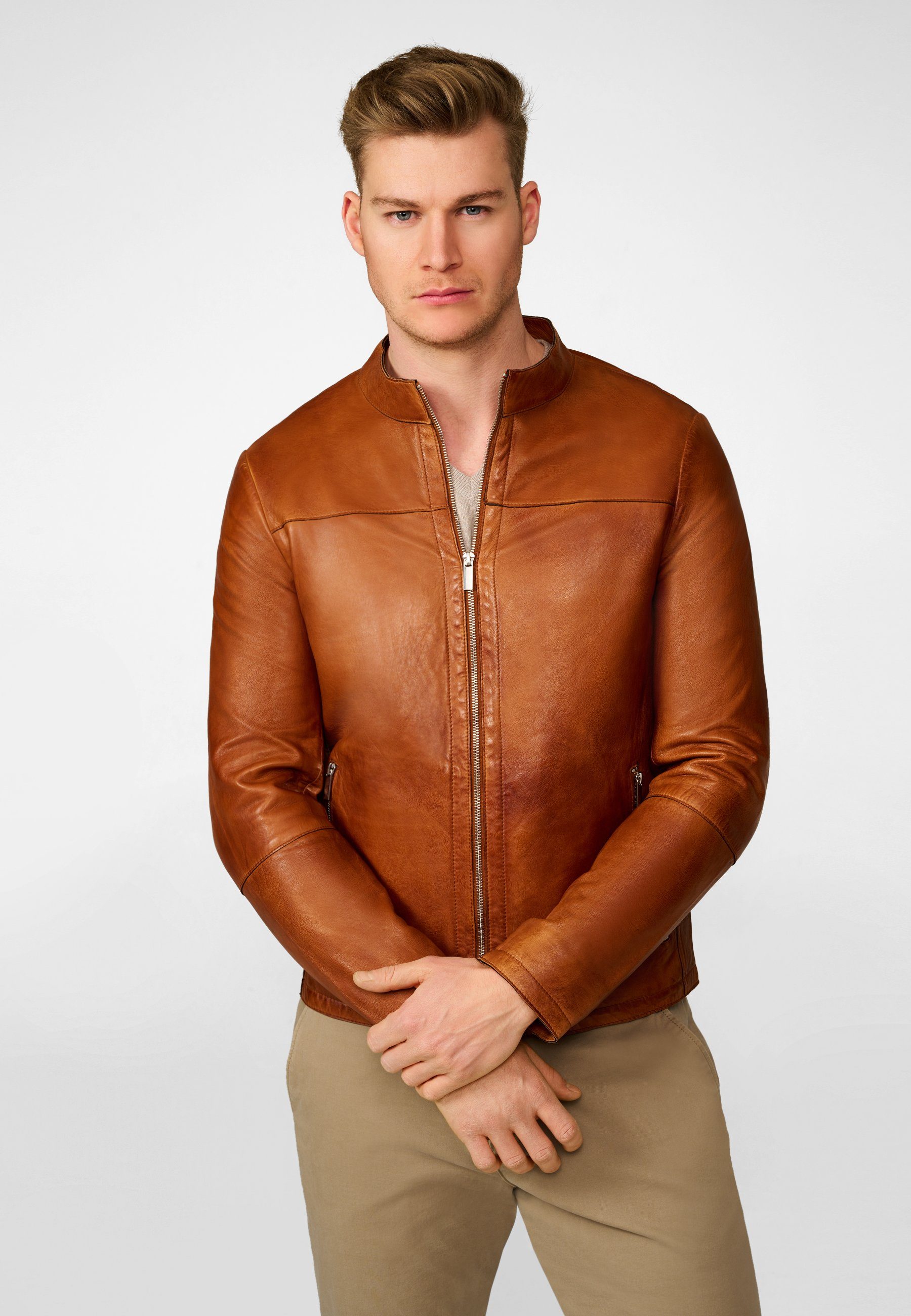 RICANO Lederjacke Tomaso Hcowhertiges Lamm-Nappa Leder