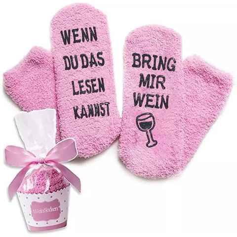 Rocking Socks ABS-Socken Wenn du das lesen kannst Socken für Frauen - lustiges Geschenk Wein Geschenkartikel