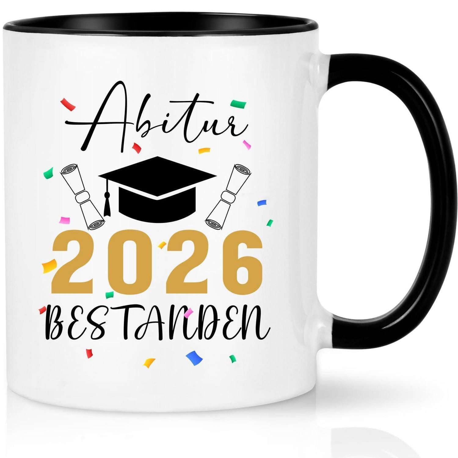 LuxusKollektion Tasse Abitur Geschenk Tasse 2026 Schwarz 320ml, Keramik