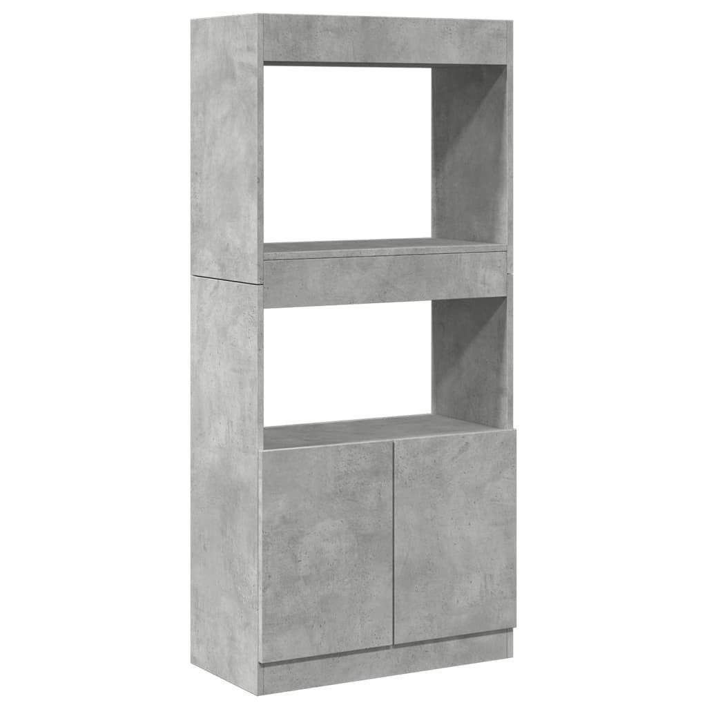vidaXL Bücherregal Highboard Betongrau 63x33x140 cm günstig online kaufen