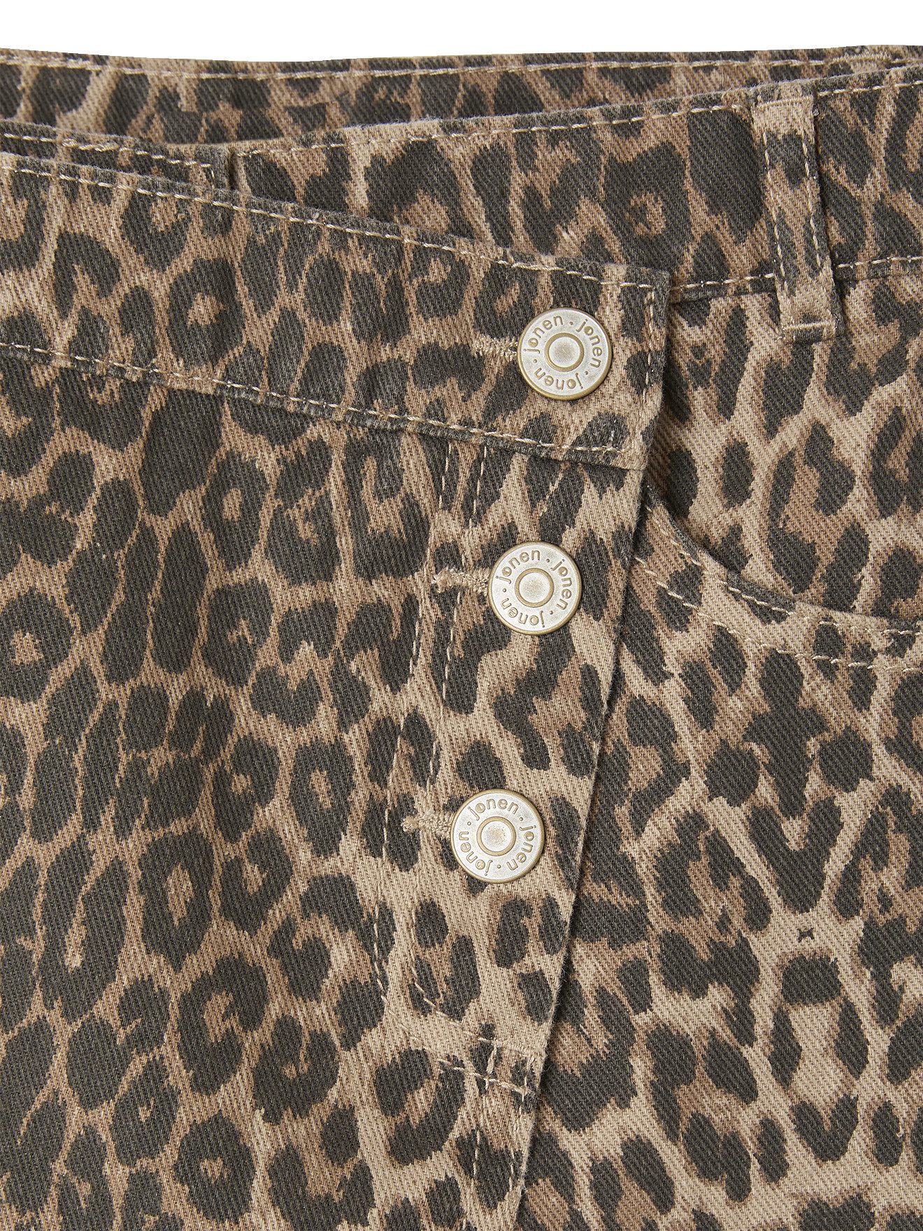 jonen Minirock Asymmetrischer Mädchen Hosenrock mit Leoprint