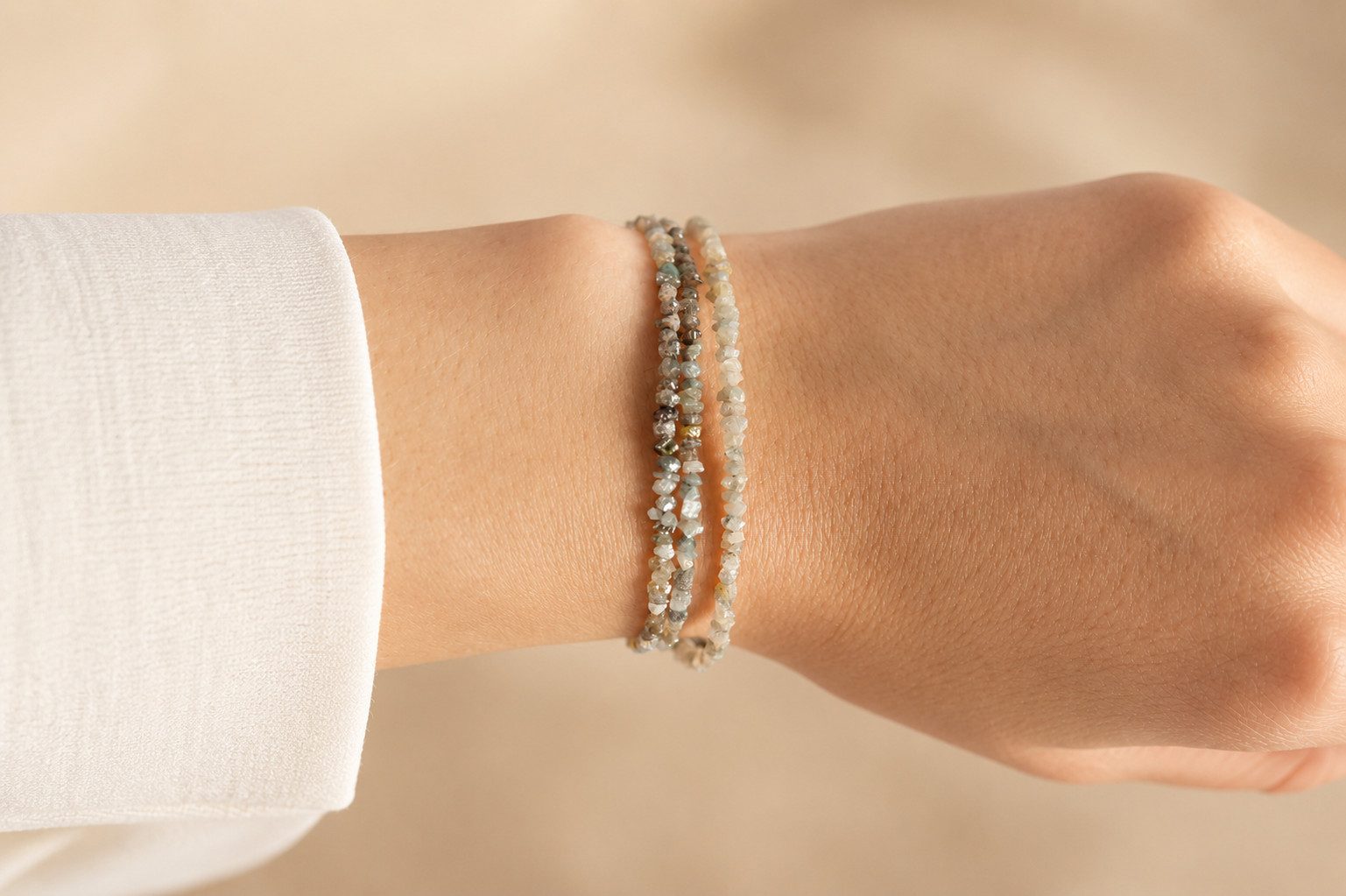 Sogni d'oro Armband mit Rohdiamanten, Gelbgold 375, Magnetschließe