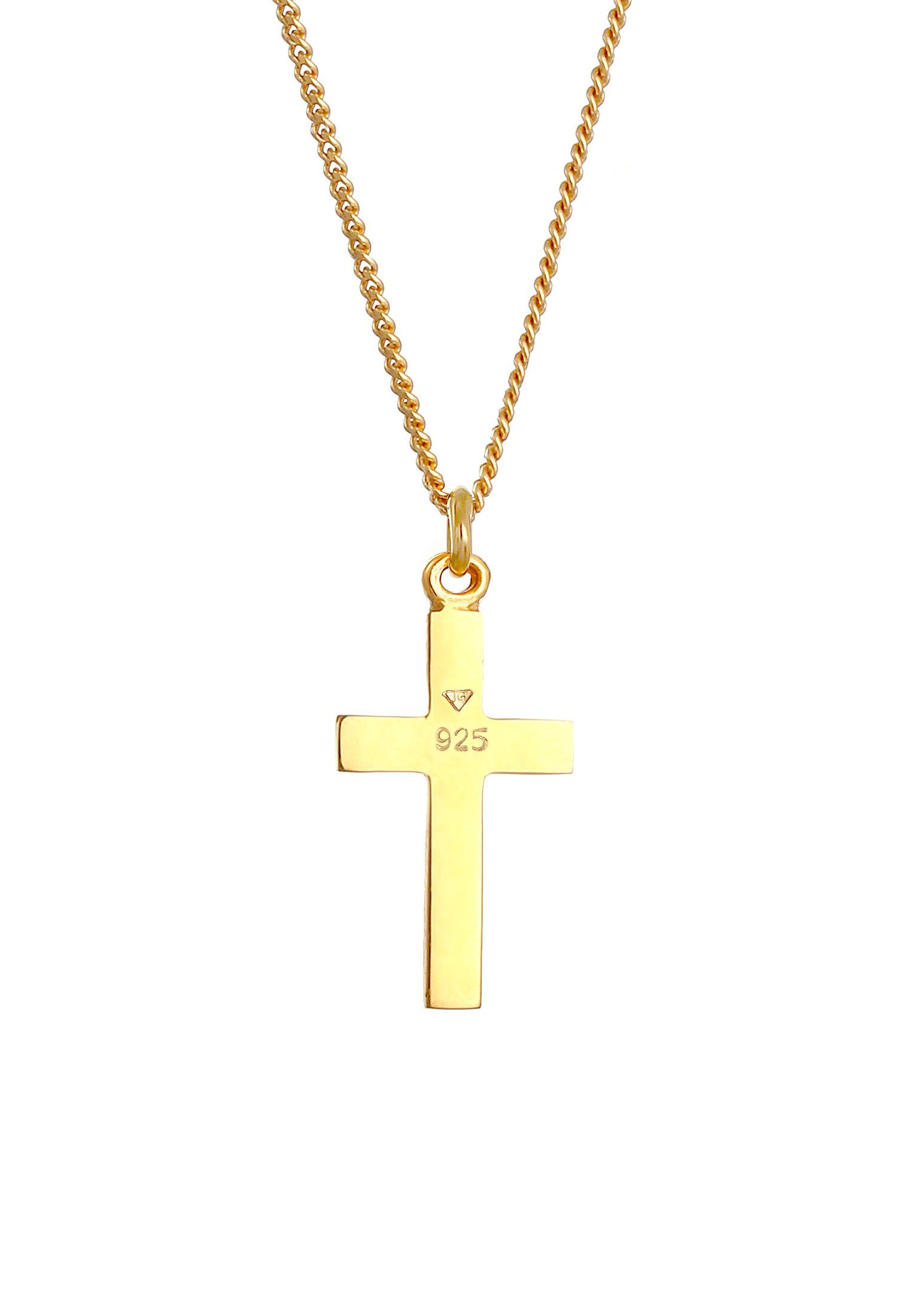 925 Kreuz Gold Elli Symbol Kids Anhänger Kommunion mit Kette Silber, Kreuz