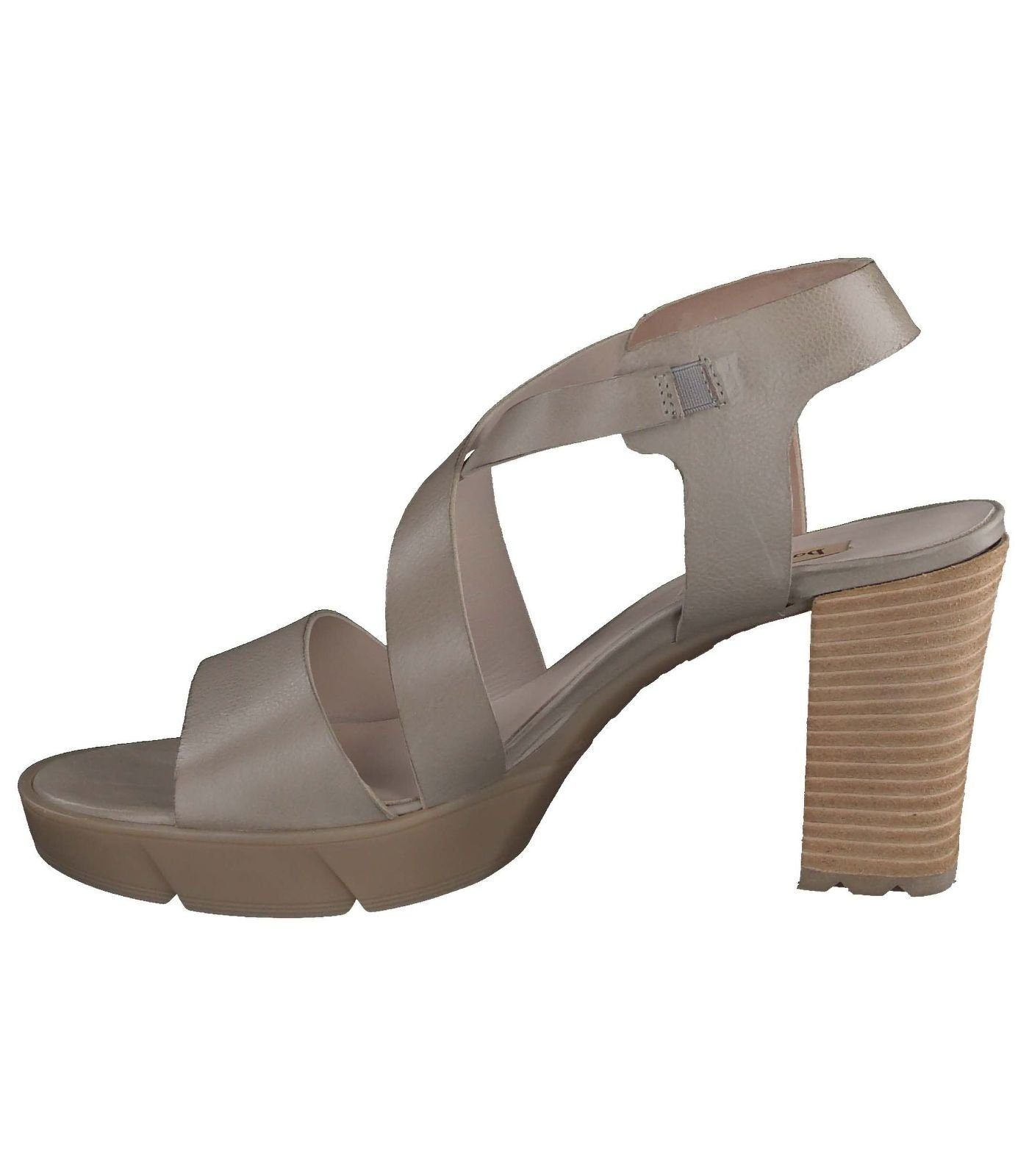 High-Heel-Sandalette Green Glattleder Sandalen Khaki Paul