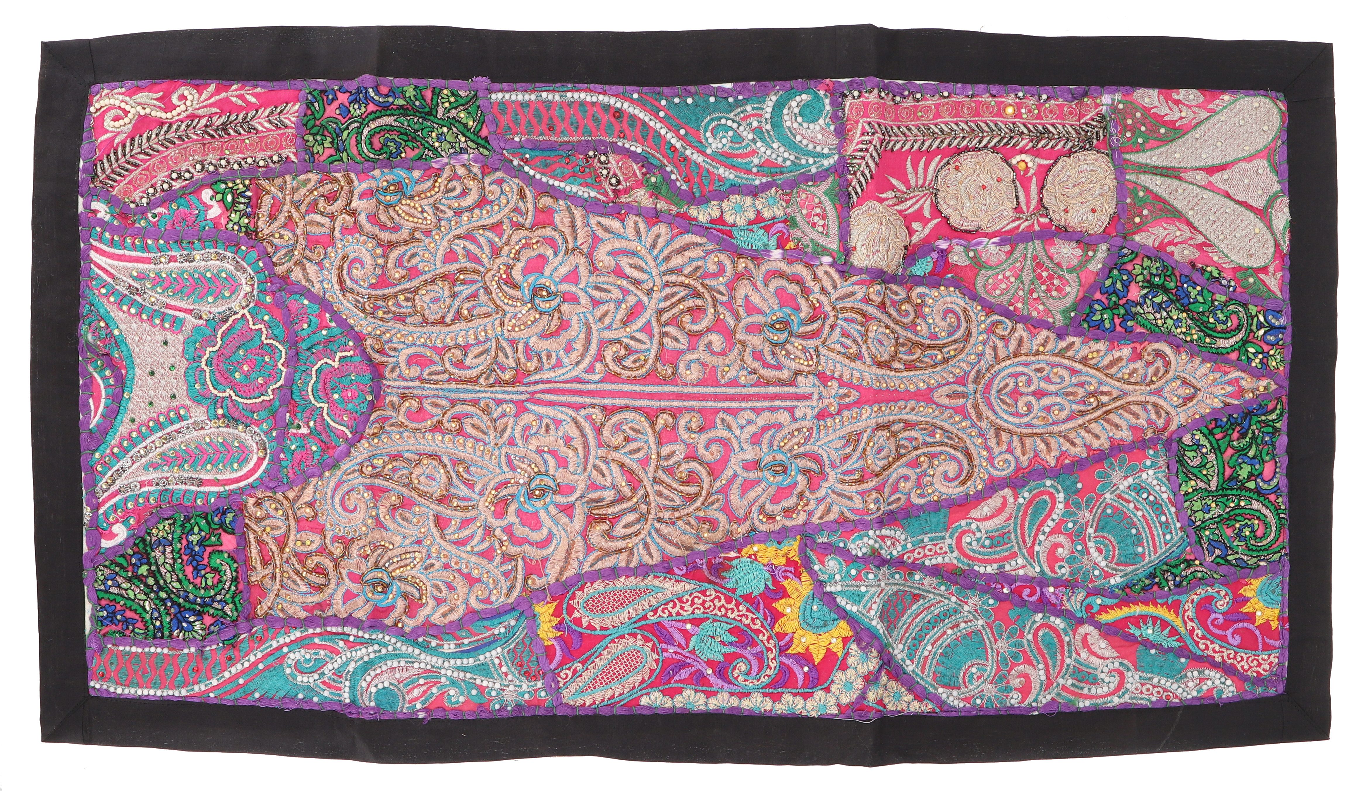 Guru-Shop Wandteppich Indischer Wandteppich Patchwork Wandbehang,.., Höhe: 45 mm