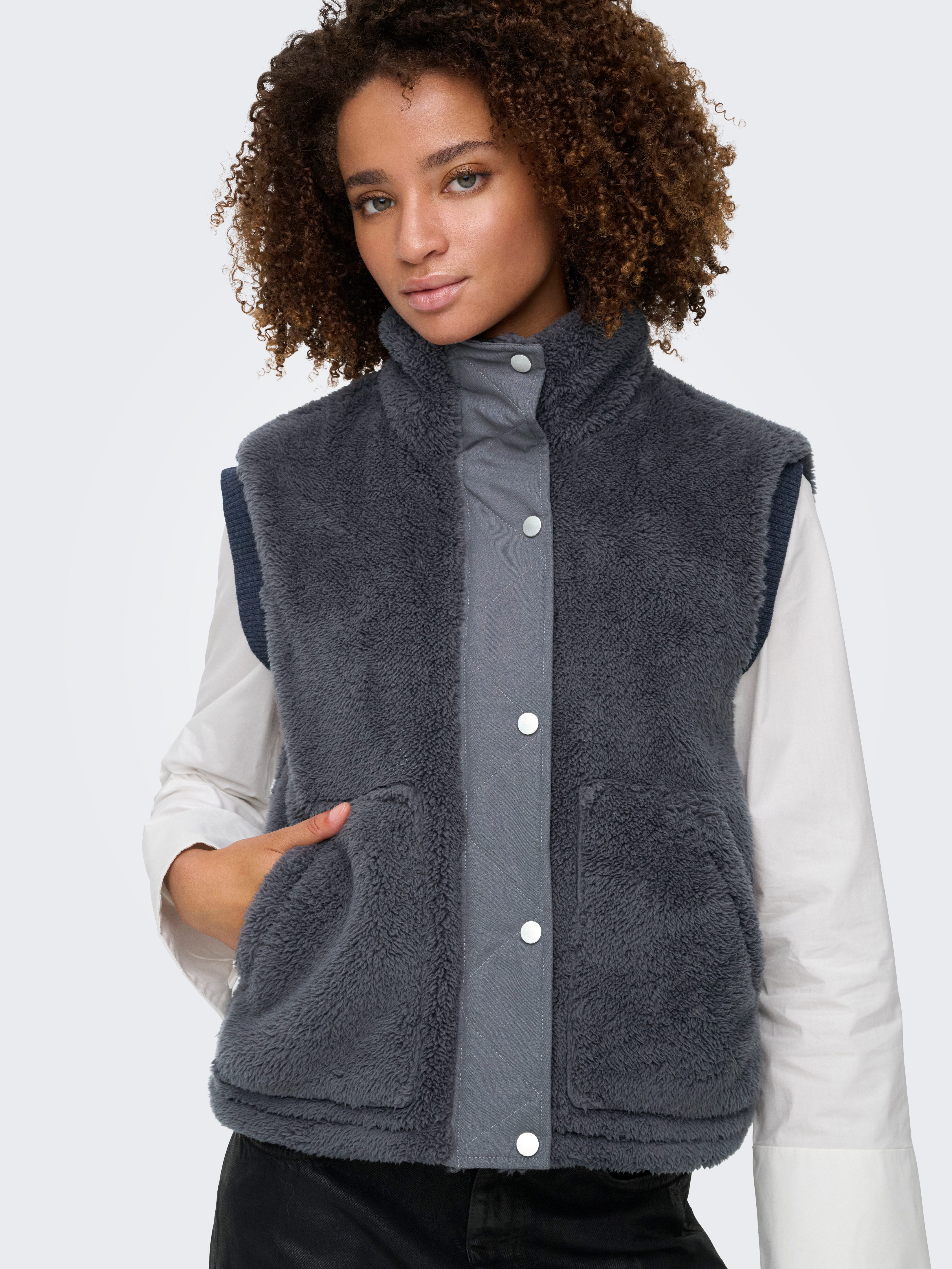 ONLY Plüschweste ONLBARI LIFE TEDDY WAISTCOAT OTW Kunstfaser