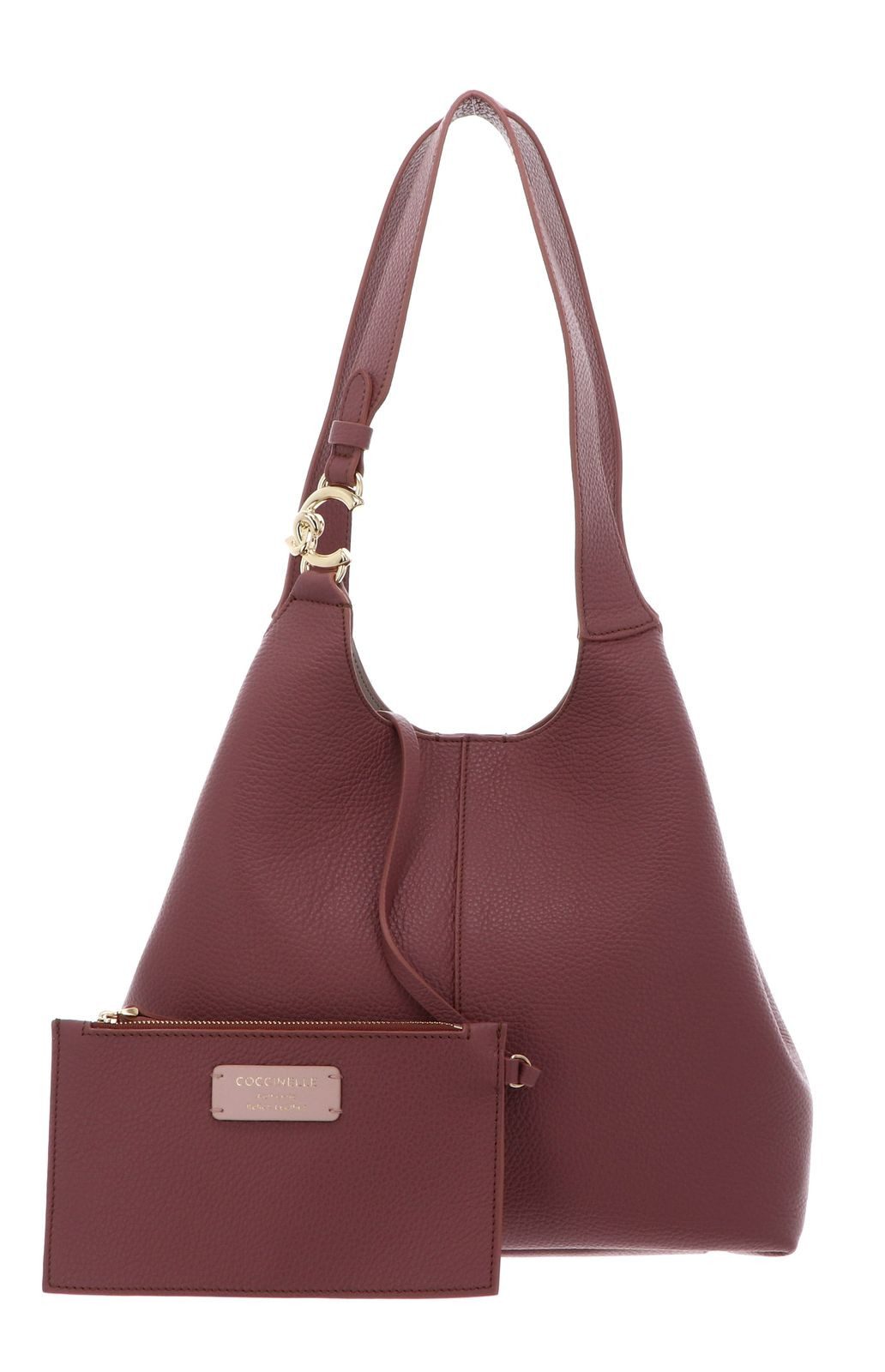 COCCINELLE Schultertasche Shopper (Set, 2-tlg), aus echtem Rindsleder