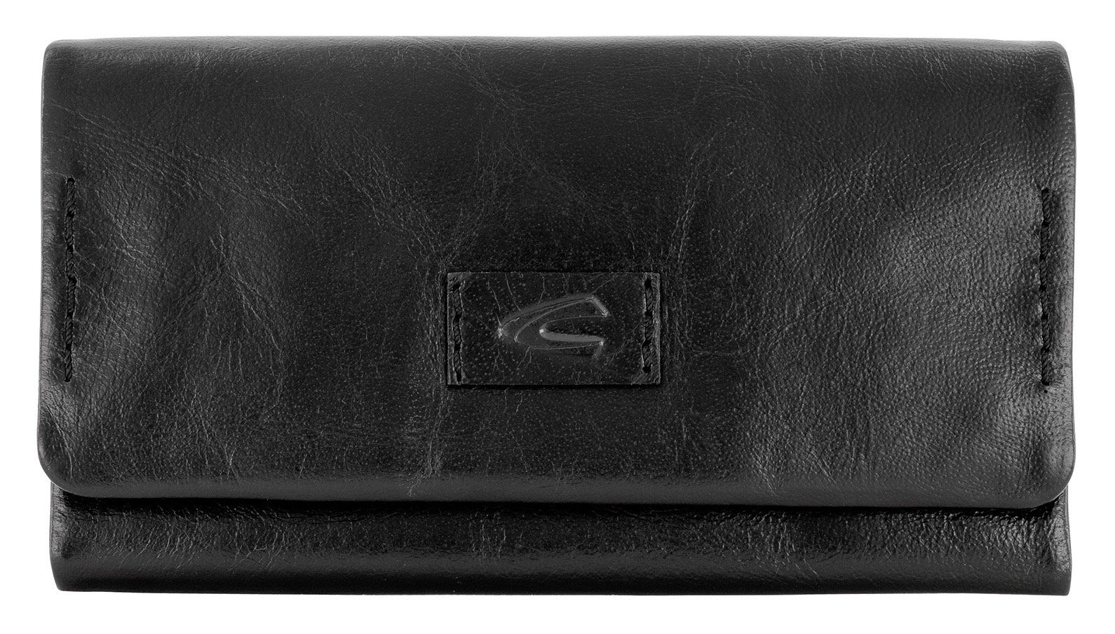 camel active Geldbörse RISE Long flap wallet, mit schöner Logo Prägung im Leder schwarz