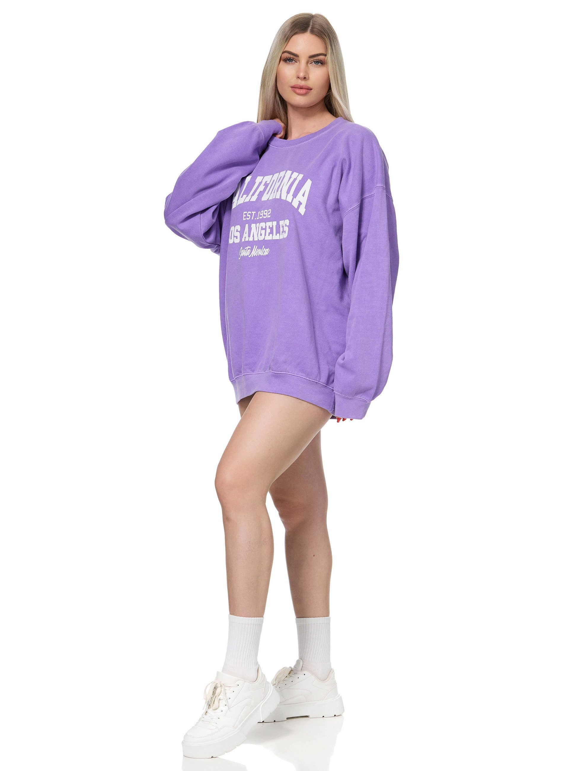 Worldclassca Longsweatshirt Worldclassca Oversized Sweatshirt CALIFORNIA Print Langarm Pullover