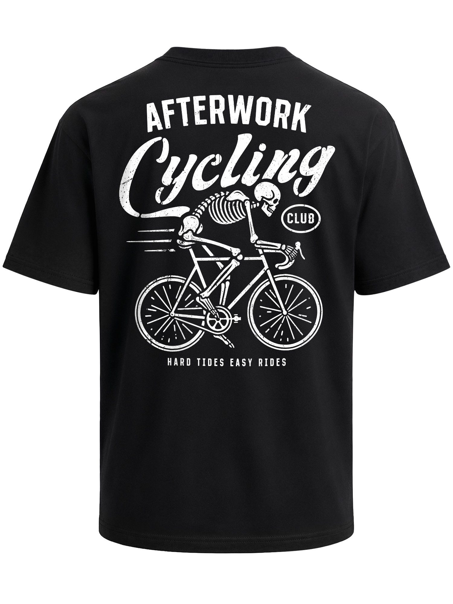 Neverless Oversize-Shirt Herren T-Shirt - After work Cycling - Oversized Relaxed Fit Sommer mit Print