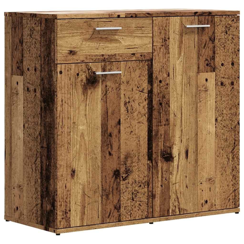 vidaXL Sideboard NA Sideboard Anrichte Schrank Lowboard Altholz-Optik 80x36x75 cm Holzw