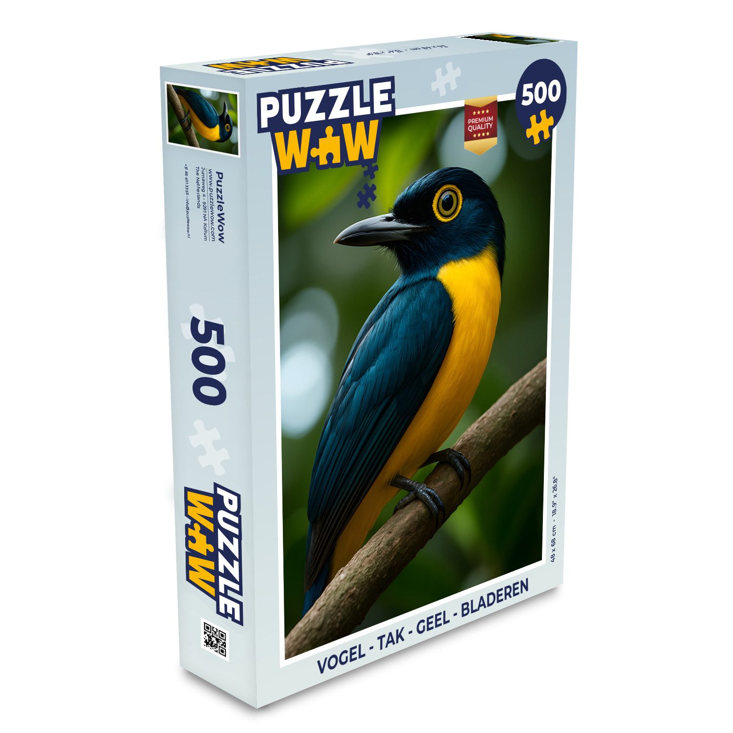 MuchoWow Пазлы Vogel - Zweig - Gelb - Blätter, 500 Пазлыteile, Foto-Puzzle, Bilderrätsel, Пазлыspiele, Игрушки