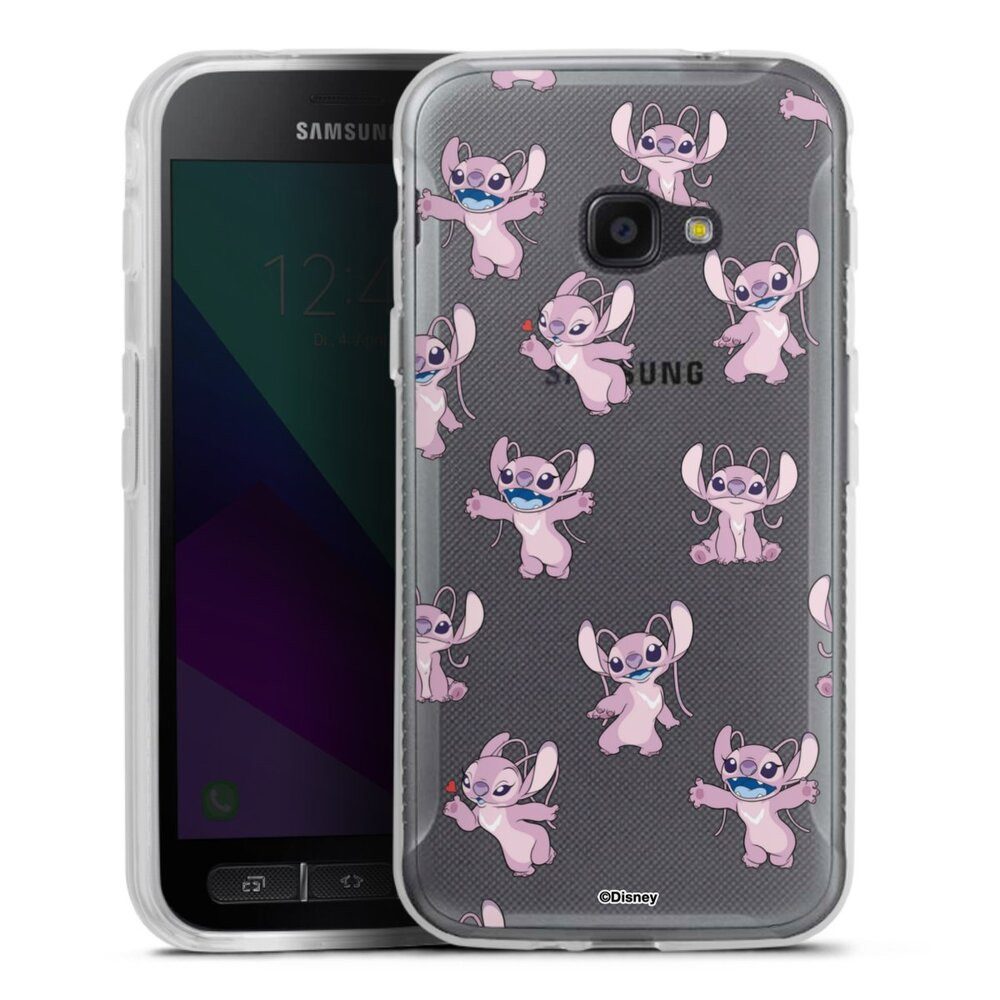 DeinDesign Handyhülle Lilo & Stitch Engel Disney Angel Faces Pattern Transparent, Samsung Galaxy Xcover 4 Silikon Hülle Bumper Case Handy Schutzhülle