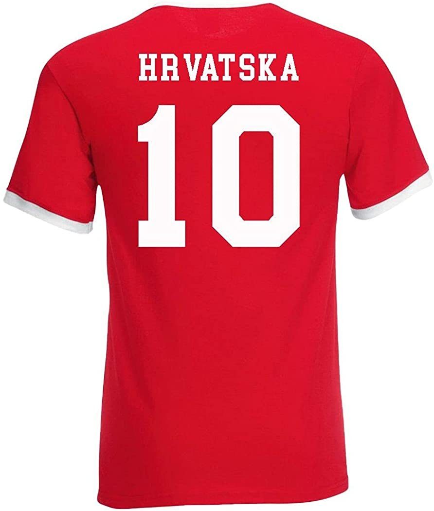Youth Designz T-Shirt Kroatien Rot Motiv T-Shirt im mit trendigem Herren Trikot Fußball Look