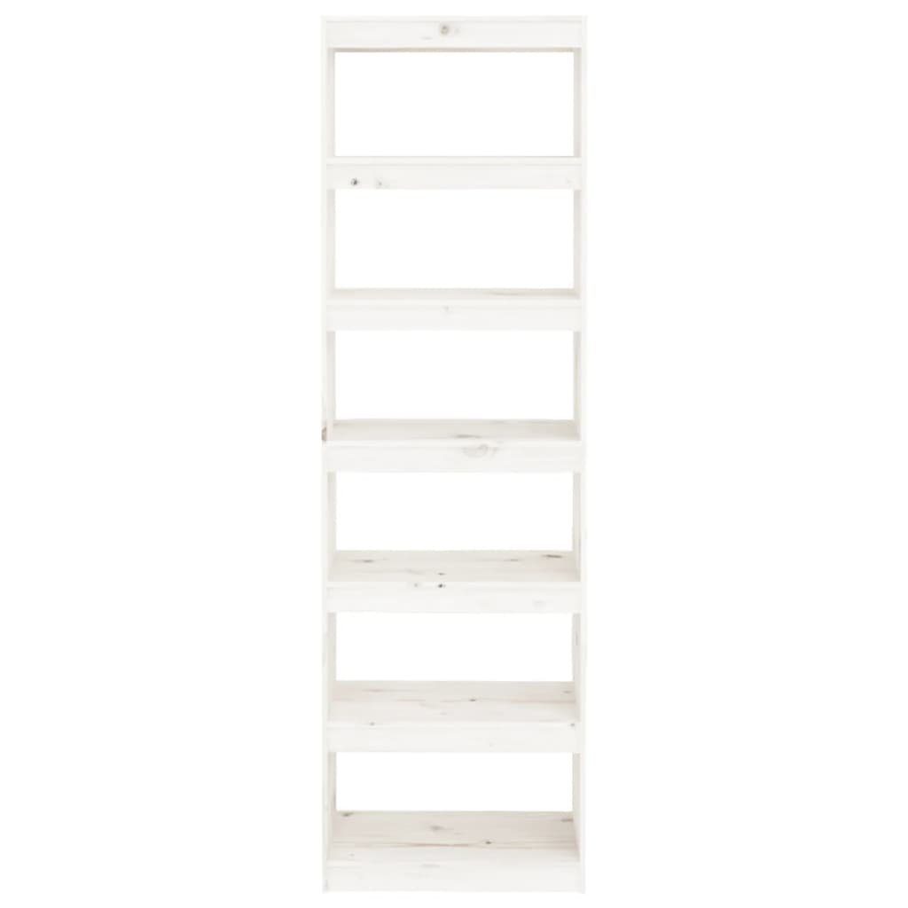 Weiß 60x30x199,5 Bücherregal Kiefer cm furnicato Massivholz Bücherregal/Raumteiler