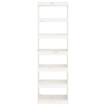 furnicato Bücherregal Bücherregal/Raumteiler Weiß 60x30x199,5 cm Massivholz Kiefer