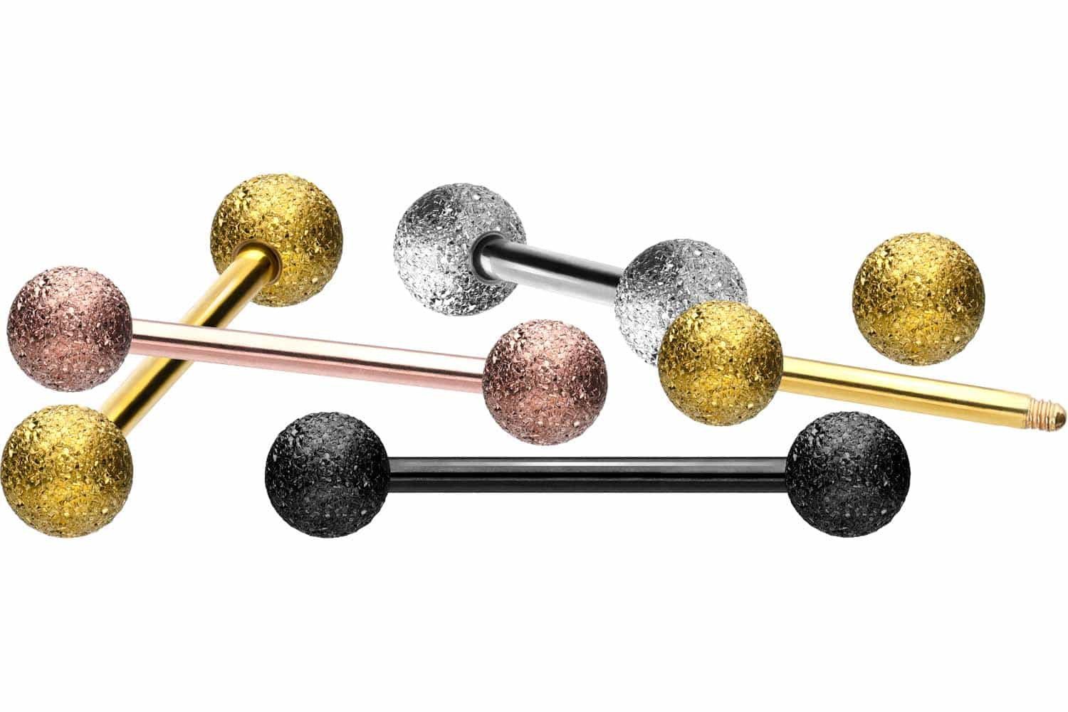 PIERCINGLINE Brustwarzenpiercing Chirurgenstahl Barbell DIAMANTOPTIK (Barbe günstig online kaufen