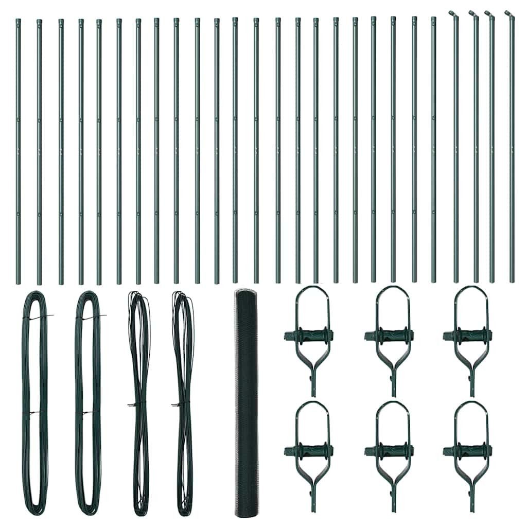 vidaXL Gartenzaun Bodenmontierter Sechseckzaun 50 x 1,6 m PVC-beschichteter Stahl, (1-St)