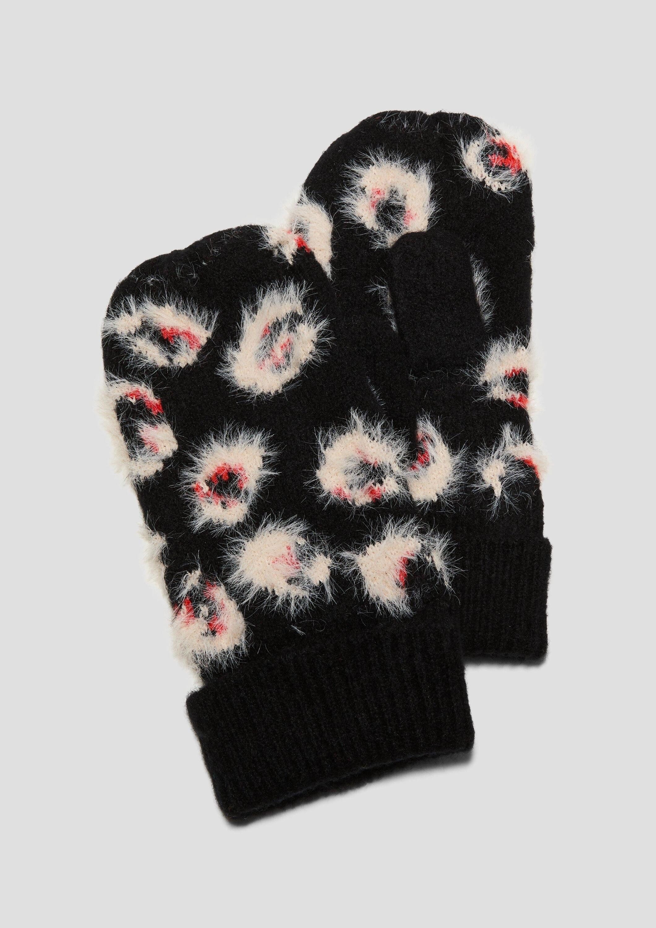 s.Oliver Strickhandschuhe Handschuhe Fäustlinge mit Animal-Muster