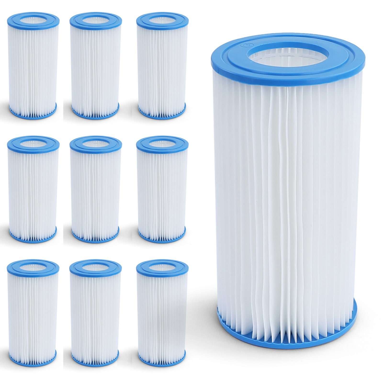 Pool-Filterkartusche 10x Filterkartusche Ersatzfilter Filterpatrone 20cm für Bestway Intex