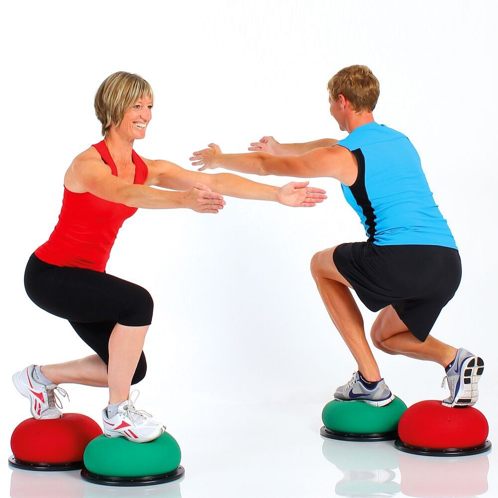 Togu Stepper Balance-Bälle-Set Jumper, Praktisch: Lieferung im 2er-Set – in den Farben Rot und Grün