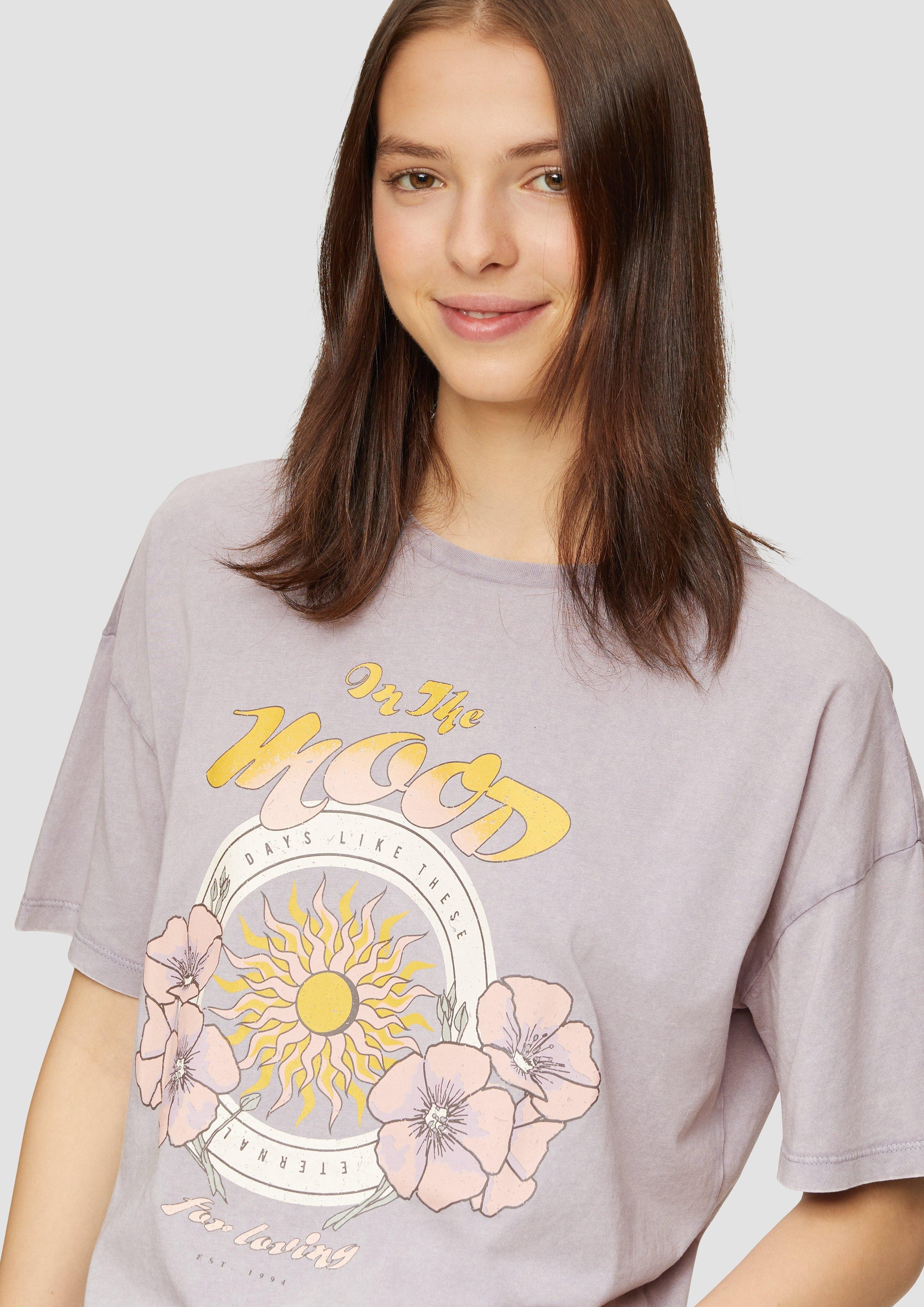 QS Kurzarmshirt Baumwoll-T-Shirt im Loose Fit günstig online kaufen