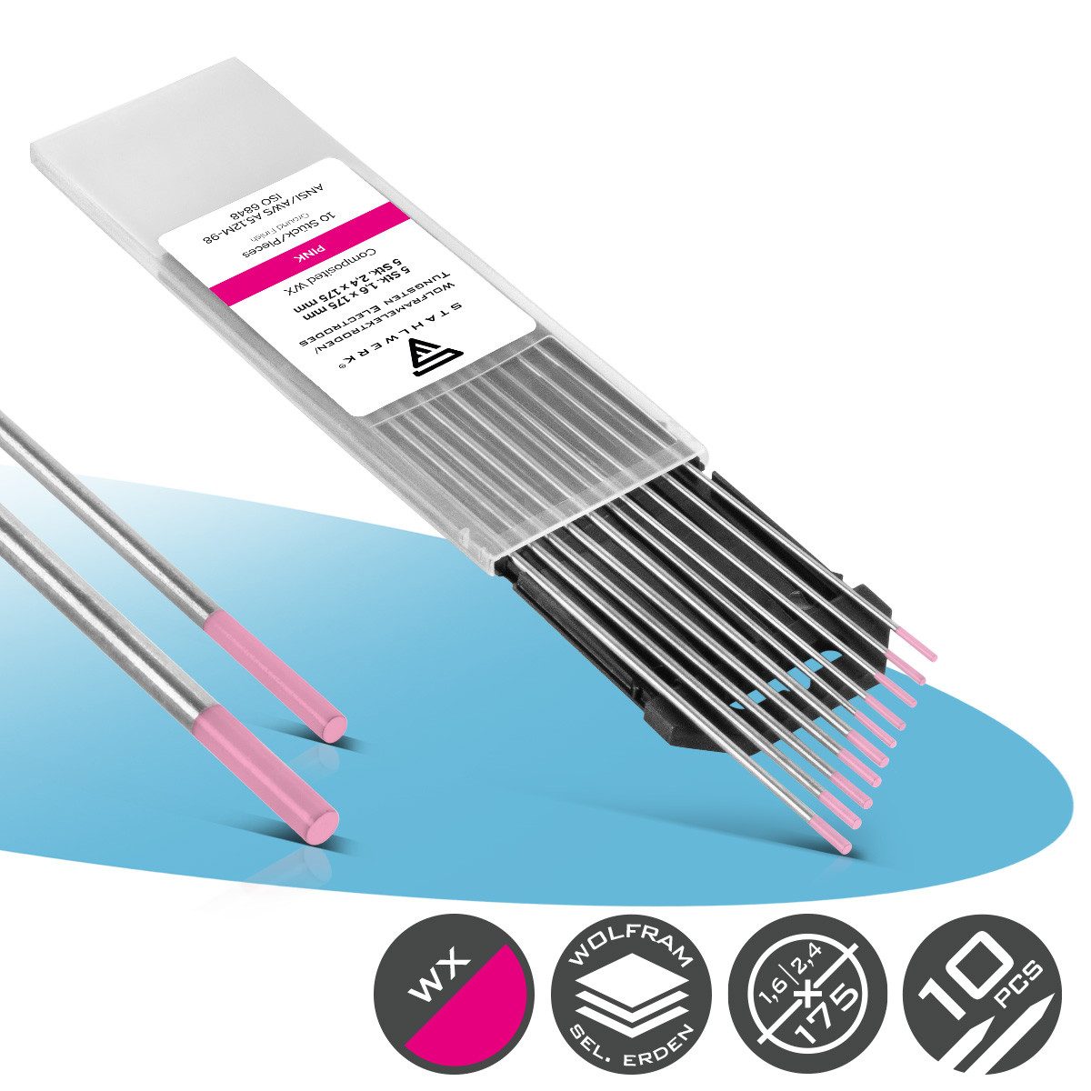 STAHLWERK Stabelektroden Wolframelektroden / Schweißelektroden WX, (Packung), chemische Zusammensetzung garantiert bessere Schweißergebnisse