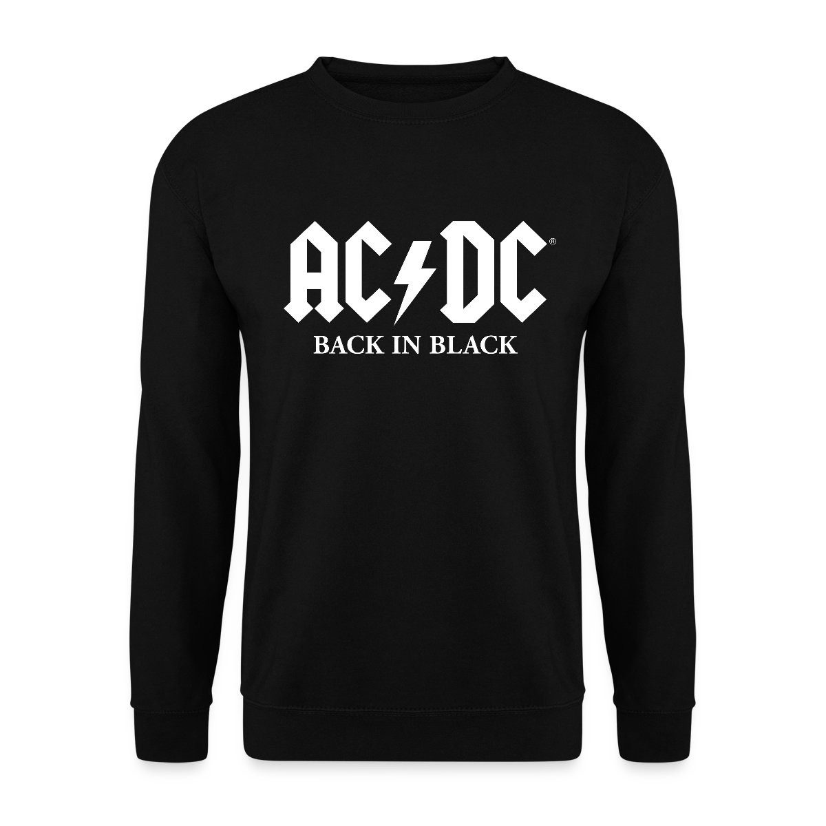 Spreadshirt Sweatshirt AC/DC Back In Black Logo Mit Blitz Unisex Pullover (1-tlg)