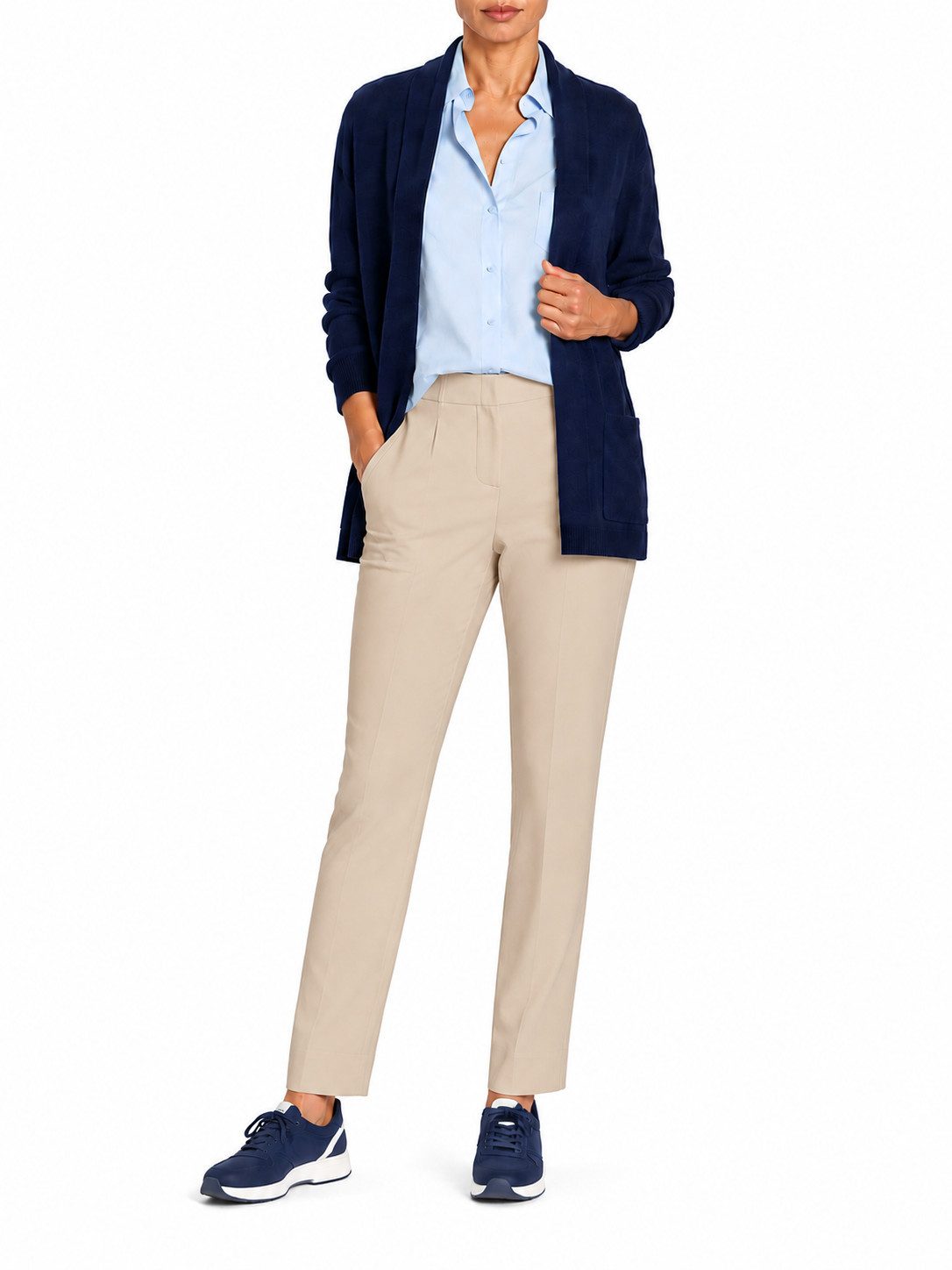 ROBELL Stoffhose Bengaline Damenhose Stretch Schlupfhose mit Comfortbund Beruf Businesshose Damen und zugleich Freizeithose Damen