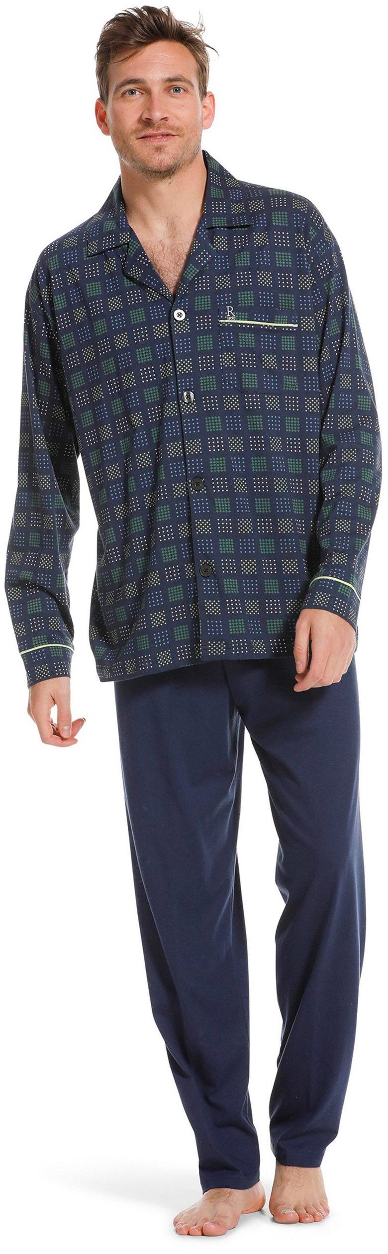 Robson Schlafanzug Herren Pyjama geknöpft (2 tlg) Modisches Design