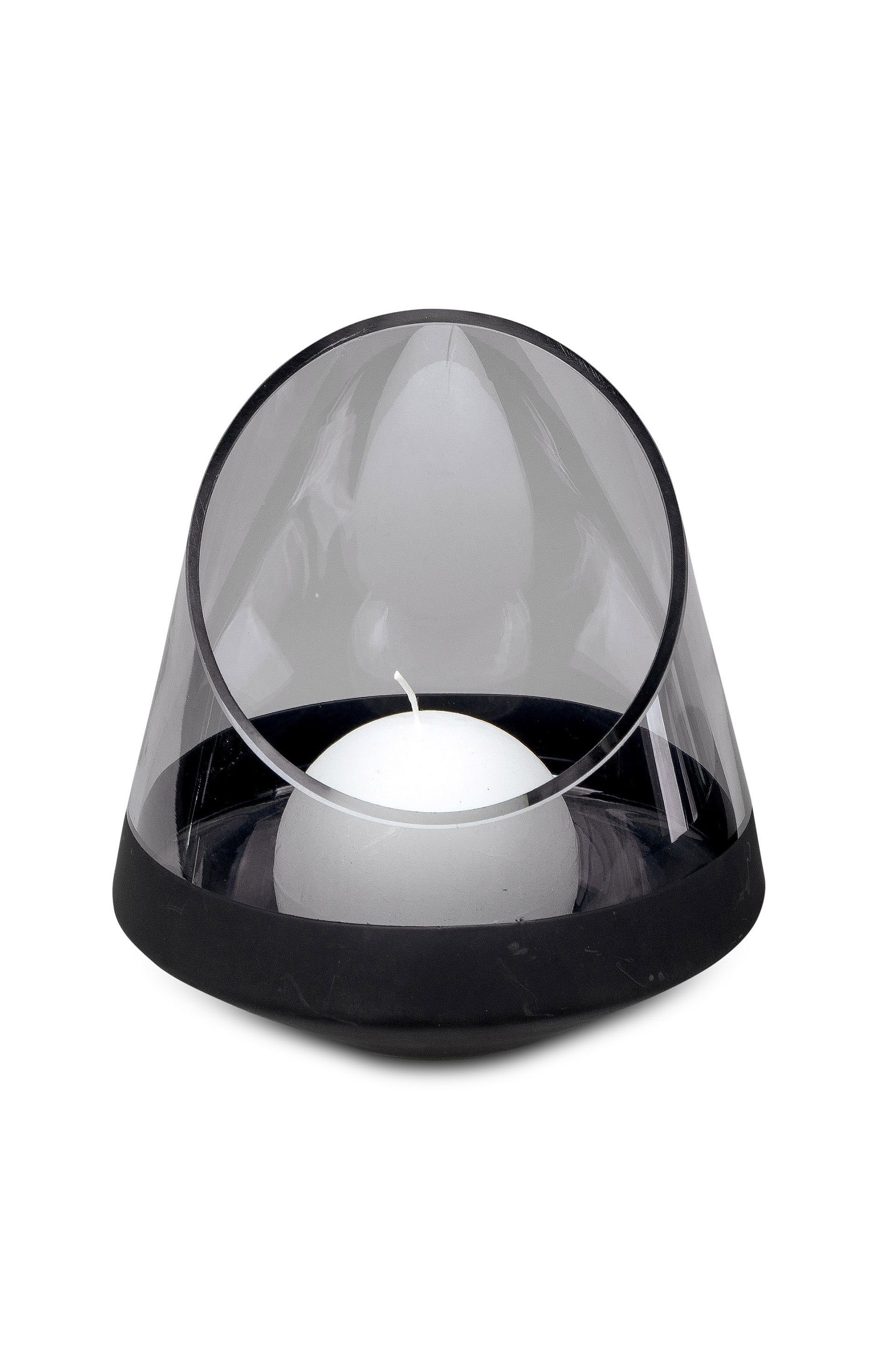 formano Windlicht Kerzenhalter aus Glas in Schwarz Metallic Design günstig online kaufen