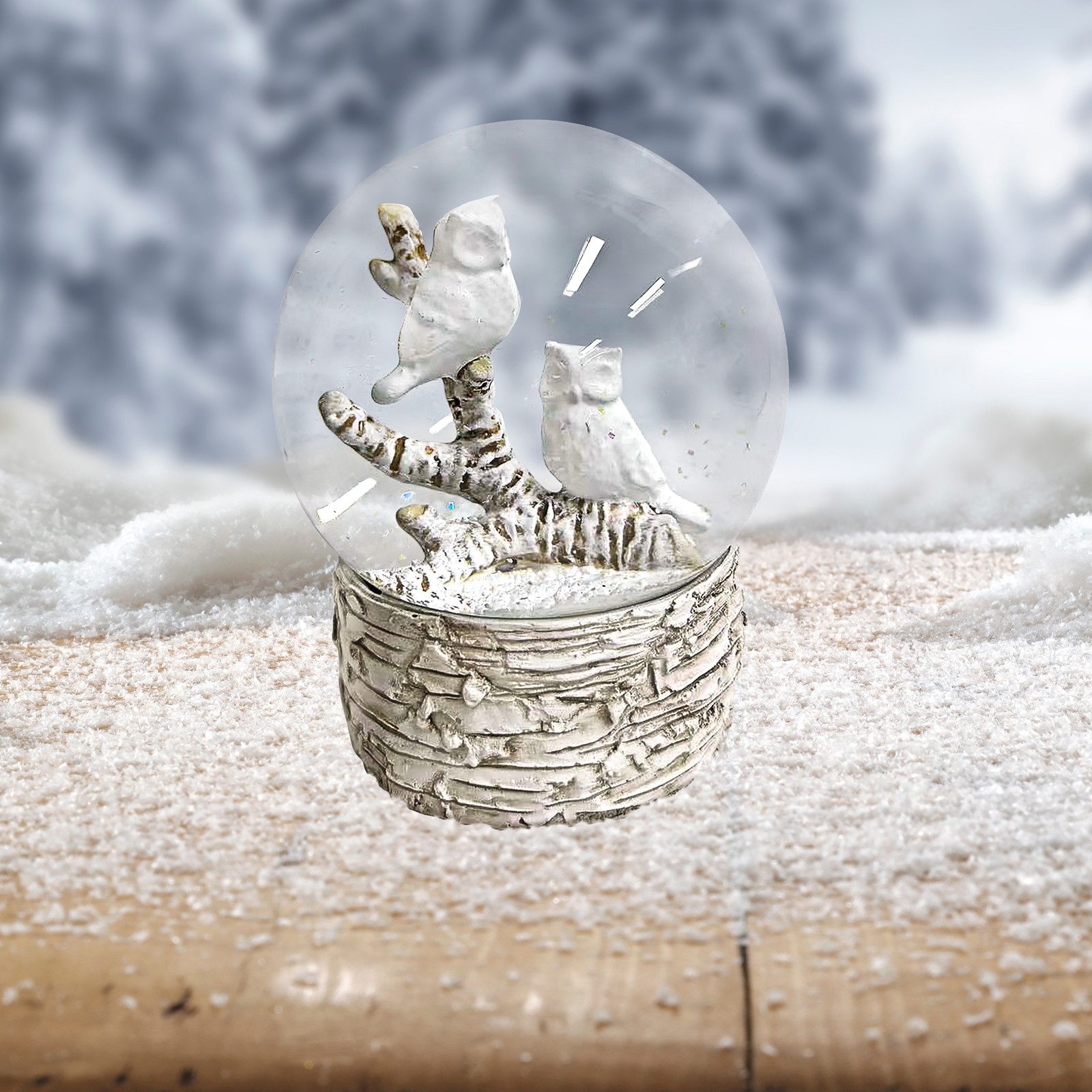 HTI-Living Schneekugel Schneekugel Eulen (Stück, 1 St., 1 Schneekugel), Dekofigur Weihnachtsdekoration