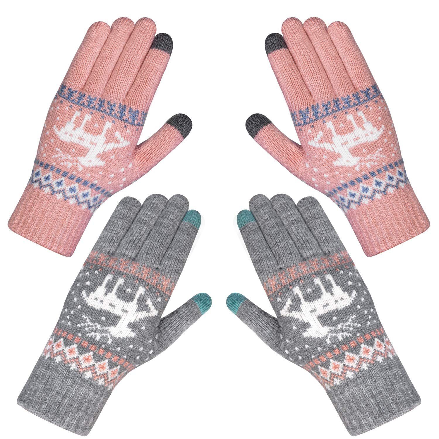 Kinder Teens (Gr. 128 - 182) Housruse Fäustlinge Fäustlinge,Handschuhe halten im Winter warm, Touchscreen, Winterschneeflockendr