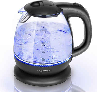 Aigostar Wasserkocher, 1.7 l, 2200,00 W, Wasserkocher temperaturwahl farbwechsel 120 minuten warmhaltefunktion