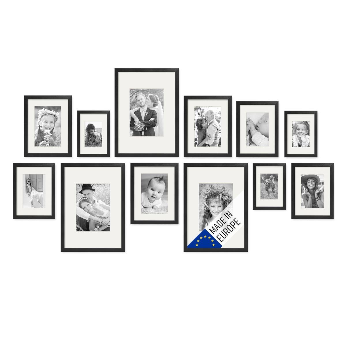 PHOTOLINI Bilderrahmen 12er Set Echtholz 10x15 günstig online kaufen