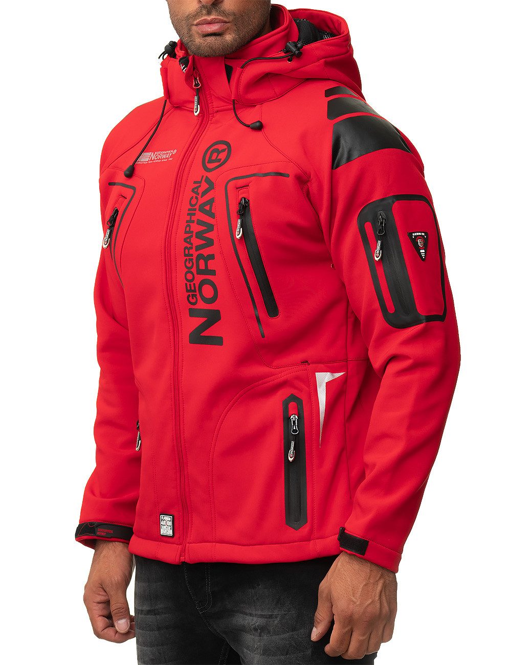 Geographical Norway Softshelljacke Herren Regular Fit Jacke batechno men Red S Wärmeisolierend für optimalen Komfort