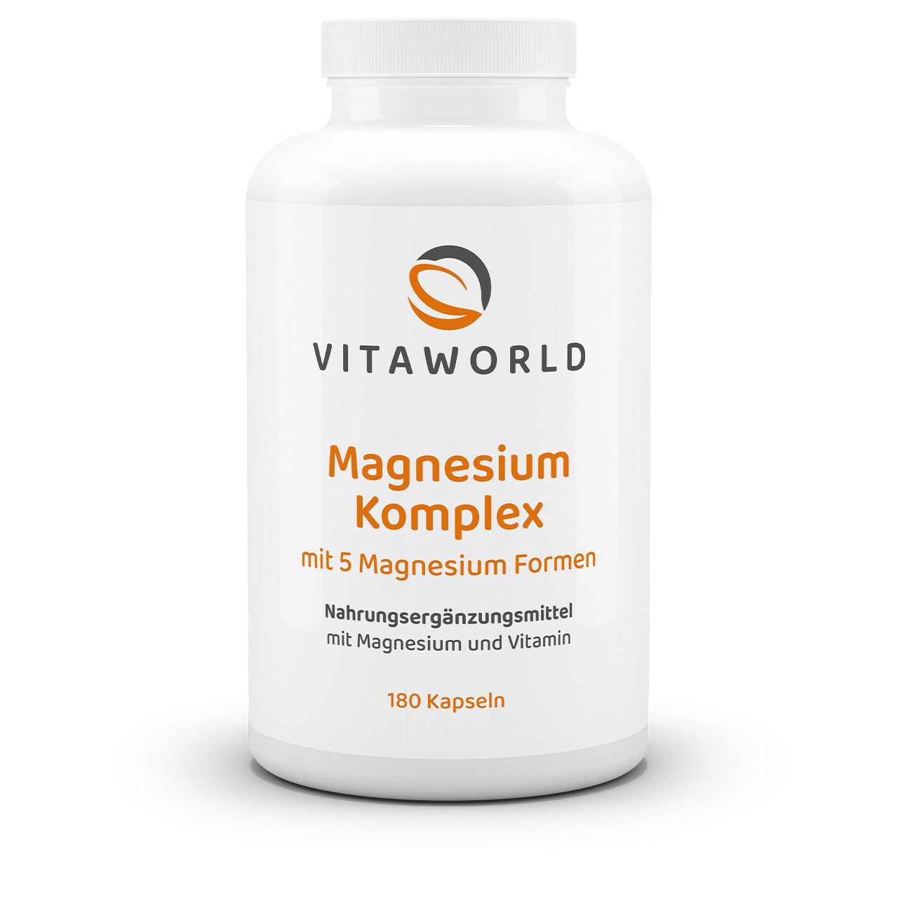 vitaworld Magnesium Komplex - 5 Magnesiumformen plus Vitamin B6 Kapseln, 180 St., 161.4 g
