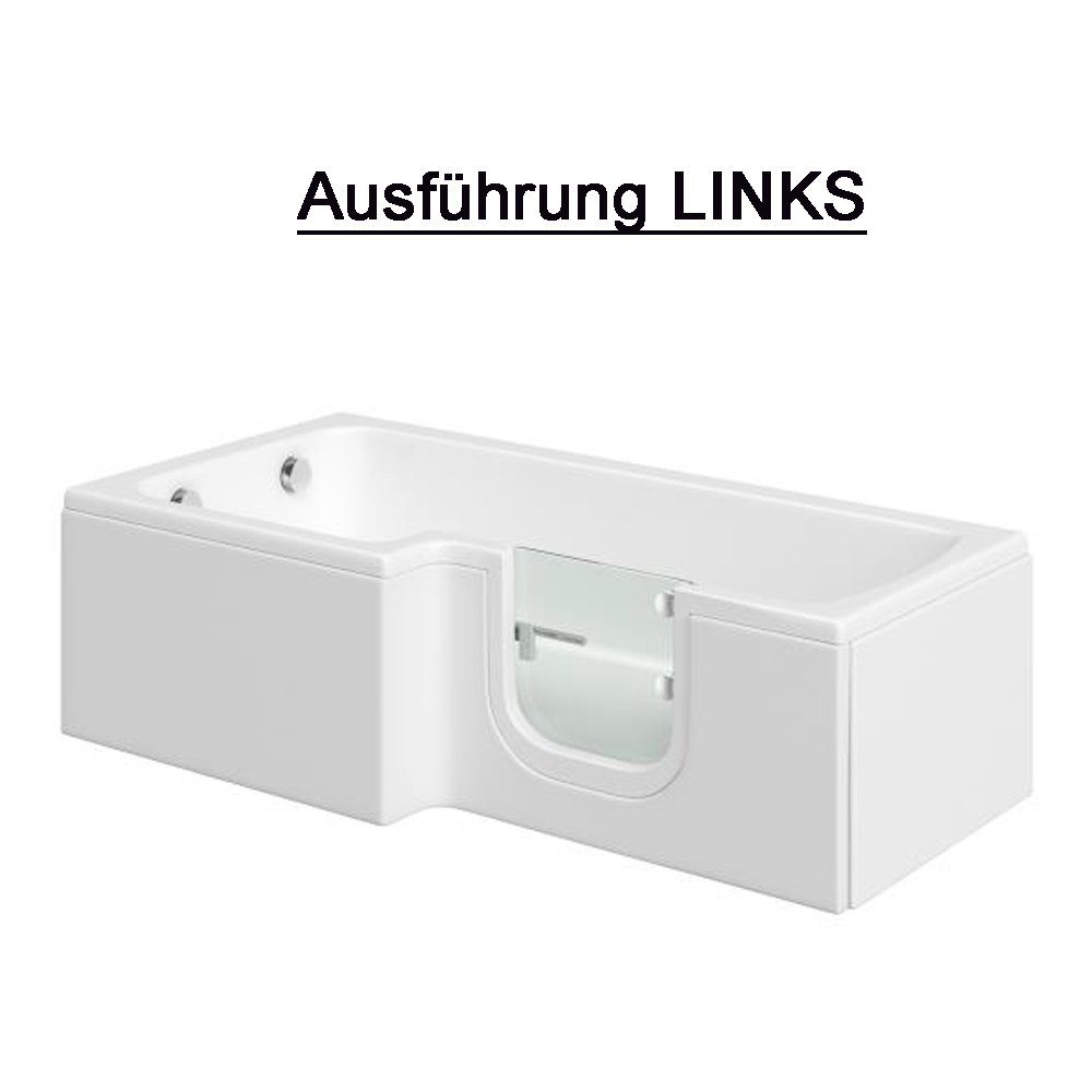 HAK Badewanne Solarna Badewanne mit Tür Seniorenbadewanne, 170x85/70cm