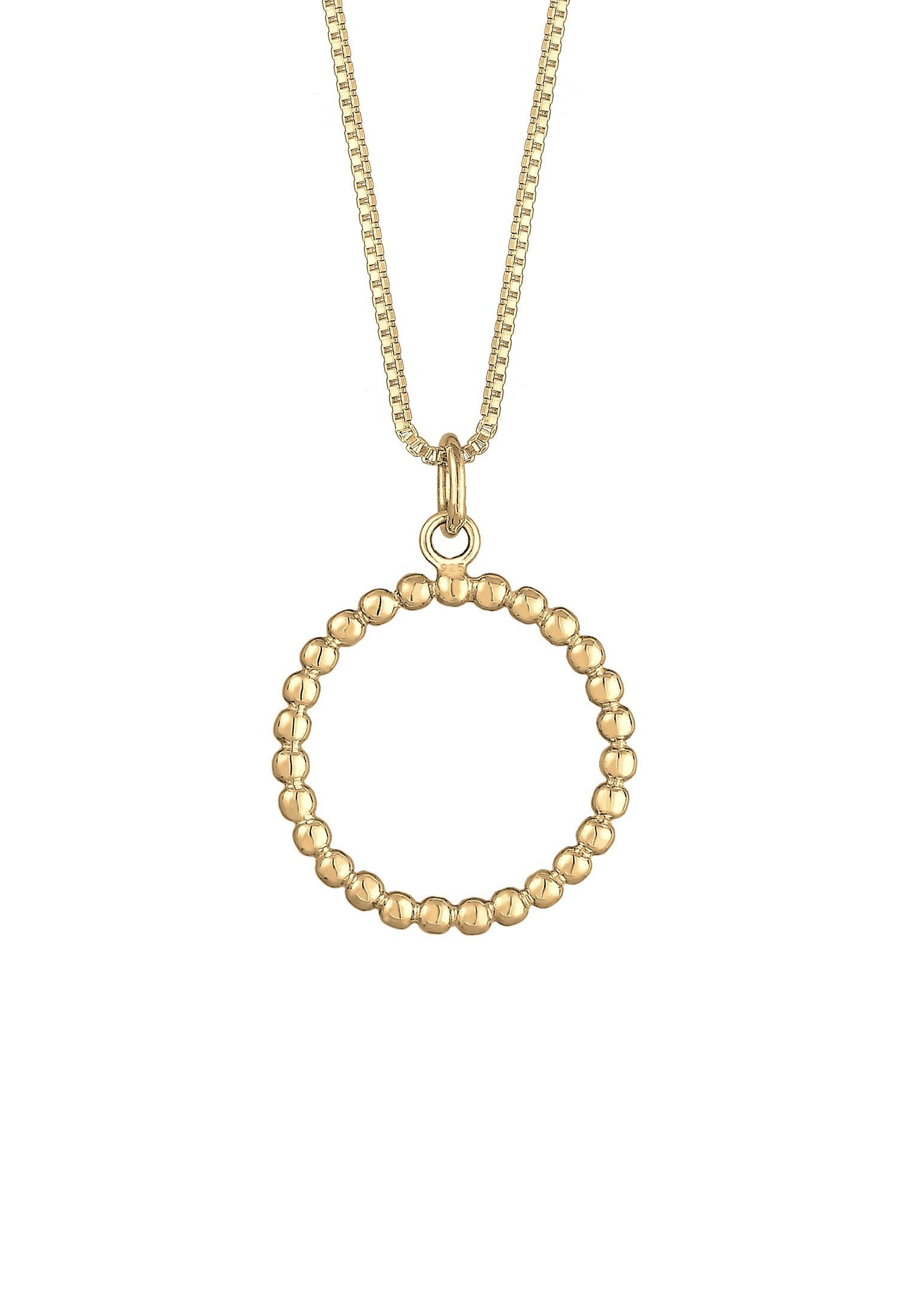 Anhänger Silber Box Elli Kreis Chain Kette Gold Anhänger Basic 925 mit Geo